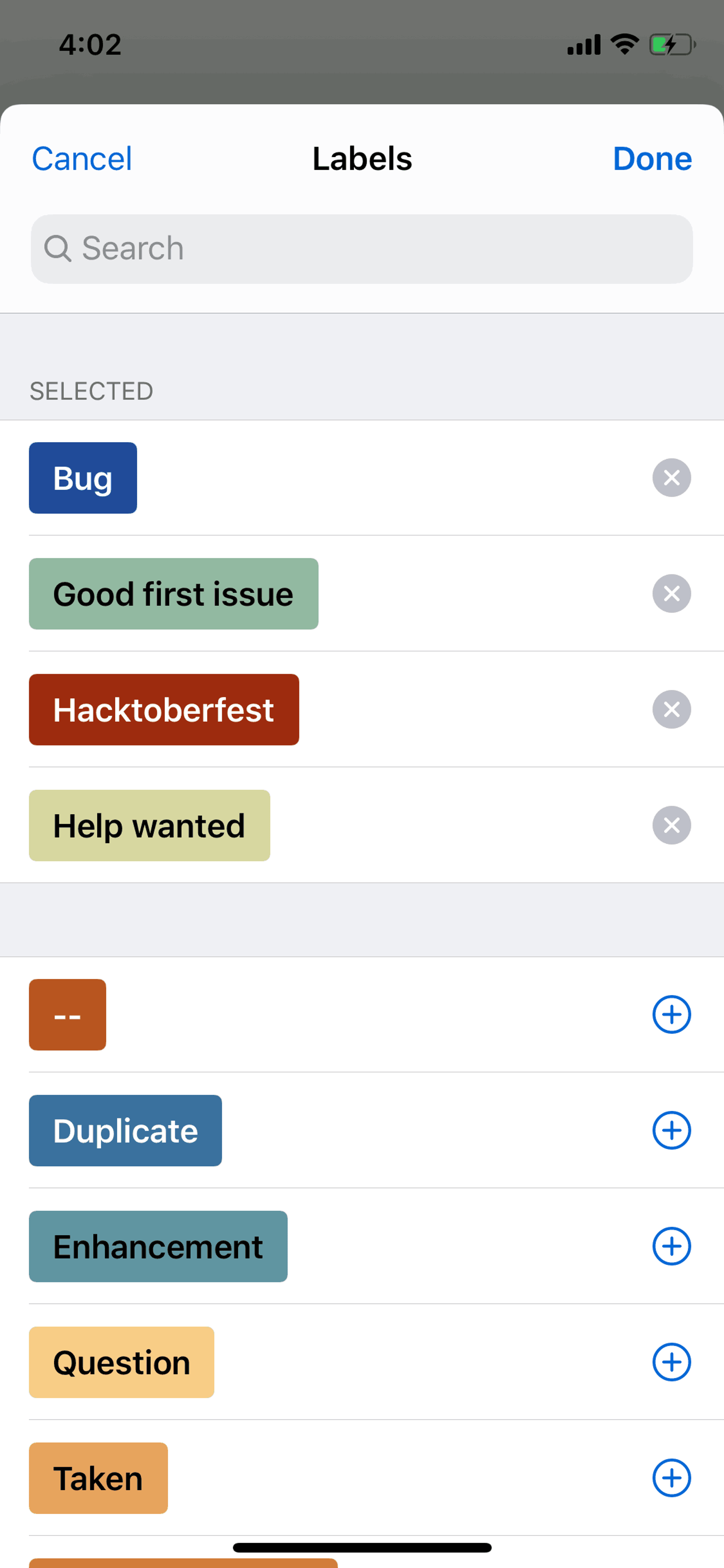 GitHub iOS Developer Tools interface screenshot 15