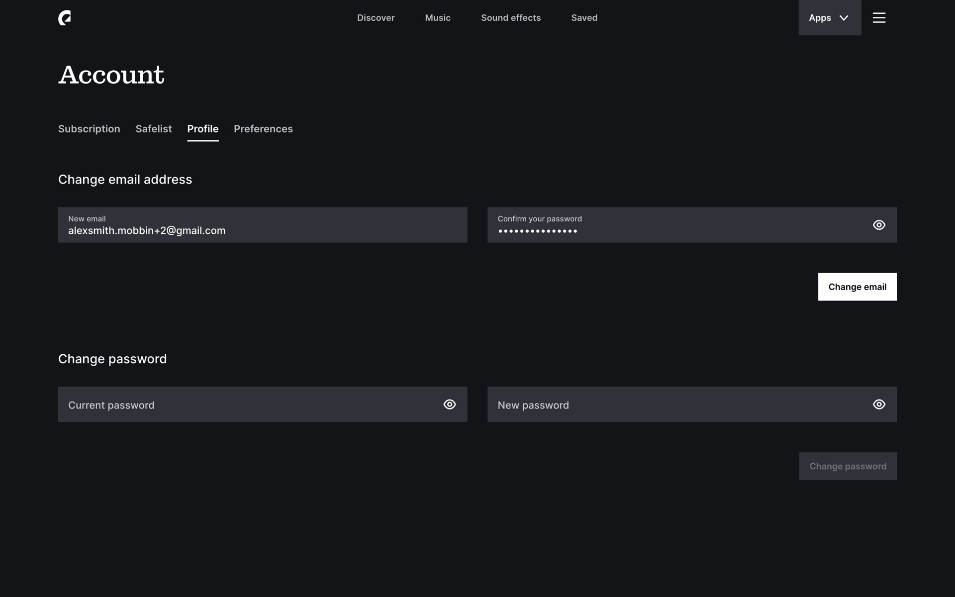 Epidemic Sound Web Entertainment interface screenshot 15
