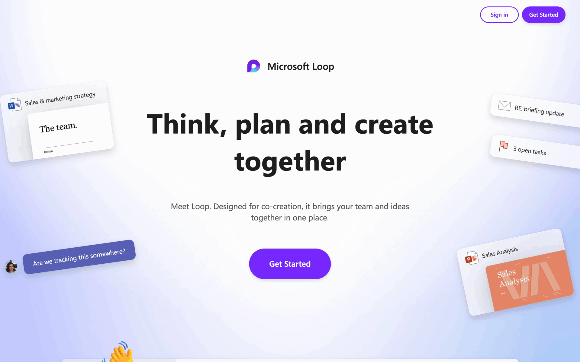 Microsoft Loop Web Collaboration interface screenshot 1
