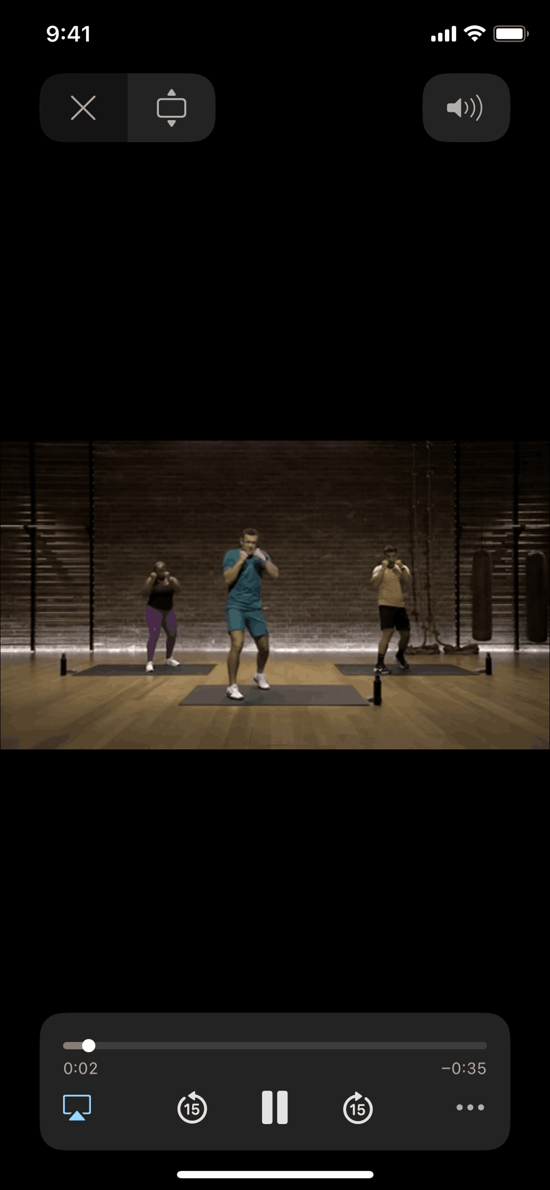 Watching a preview on Apple Fitness (ios) screen 2