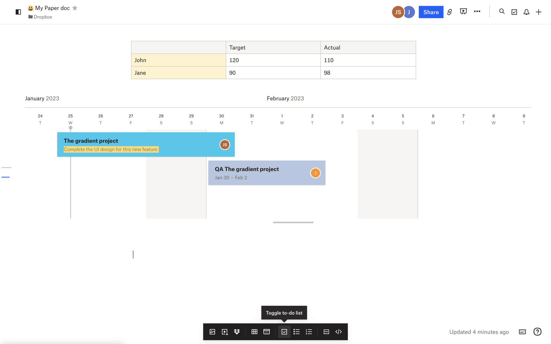 Dropbox Paper Web Productivity interface screenshot 11