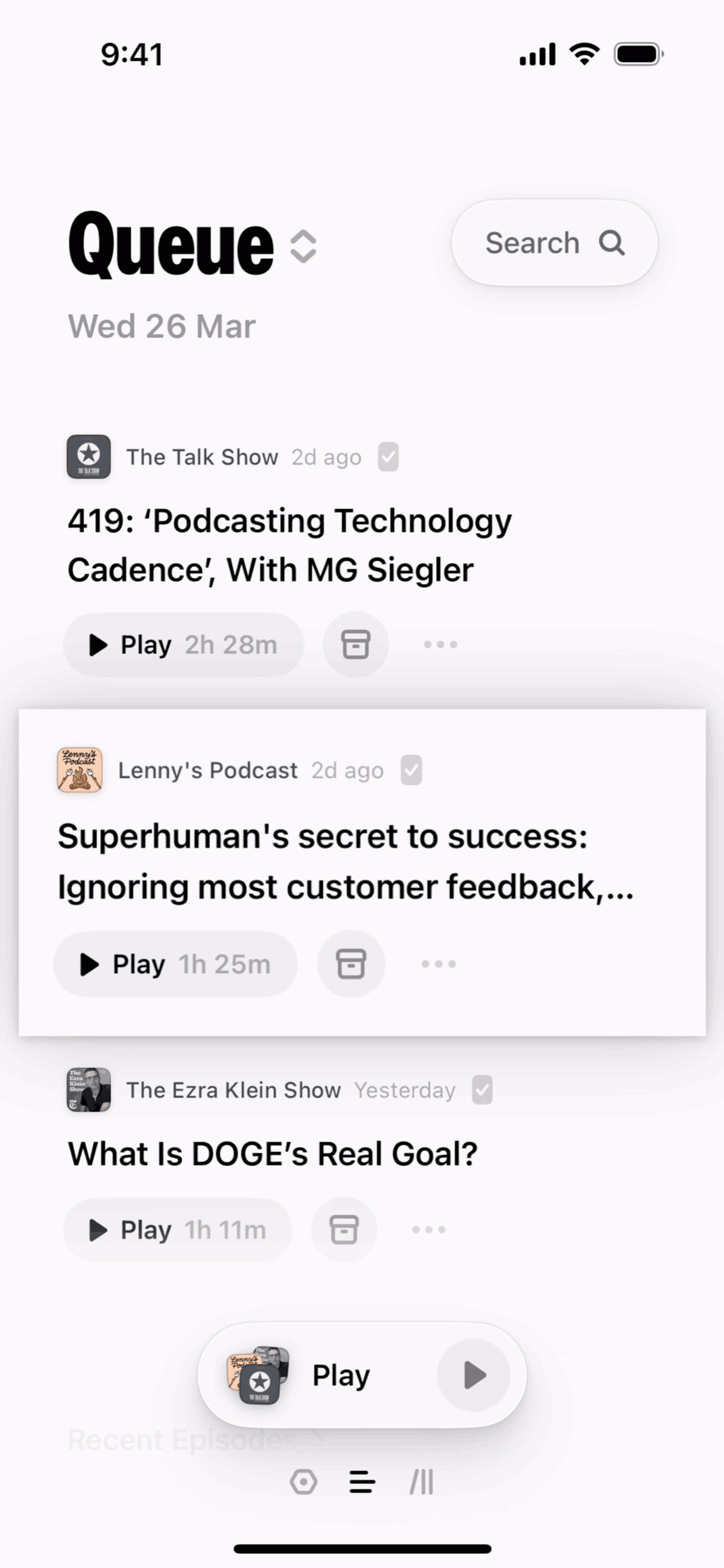 Queue iOS News interface screenshot 18