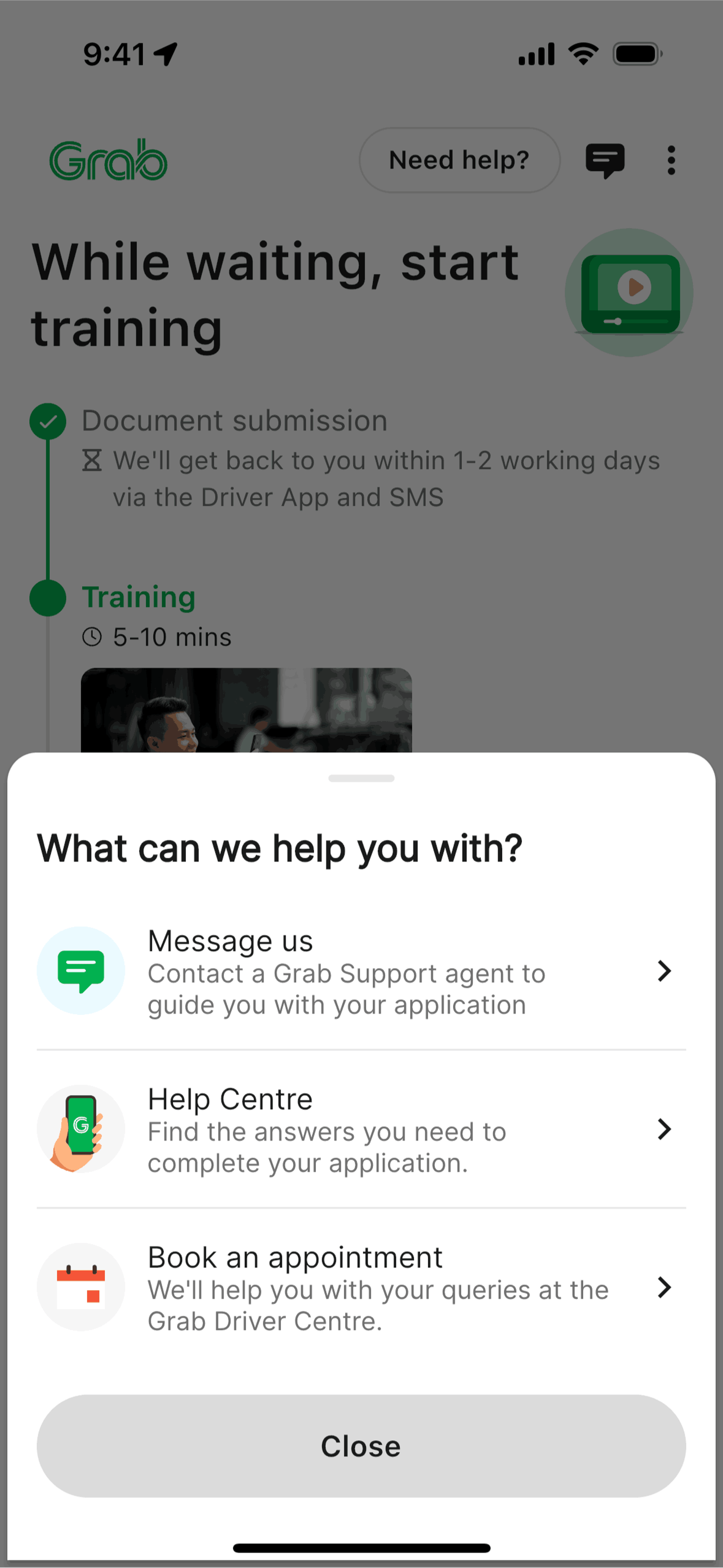 Grab Driver iOS Travel & Transportation interface screenshot 4