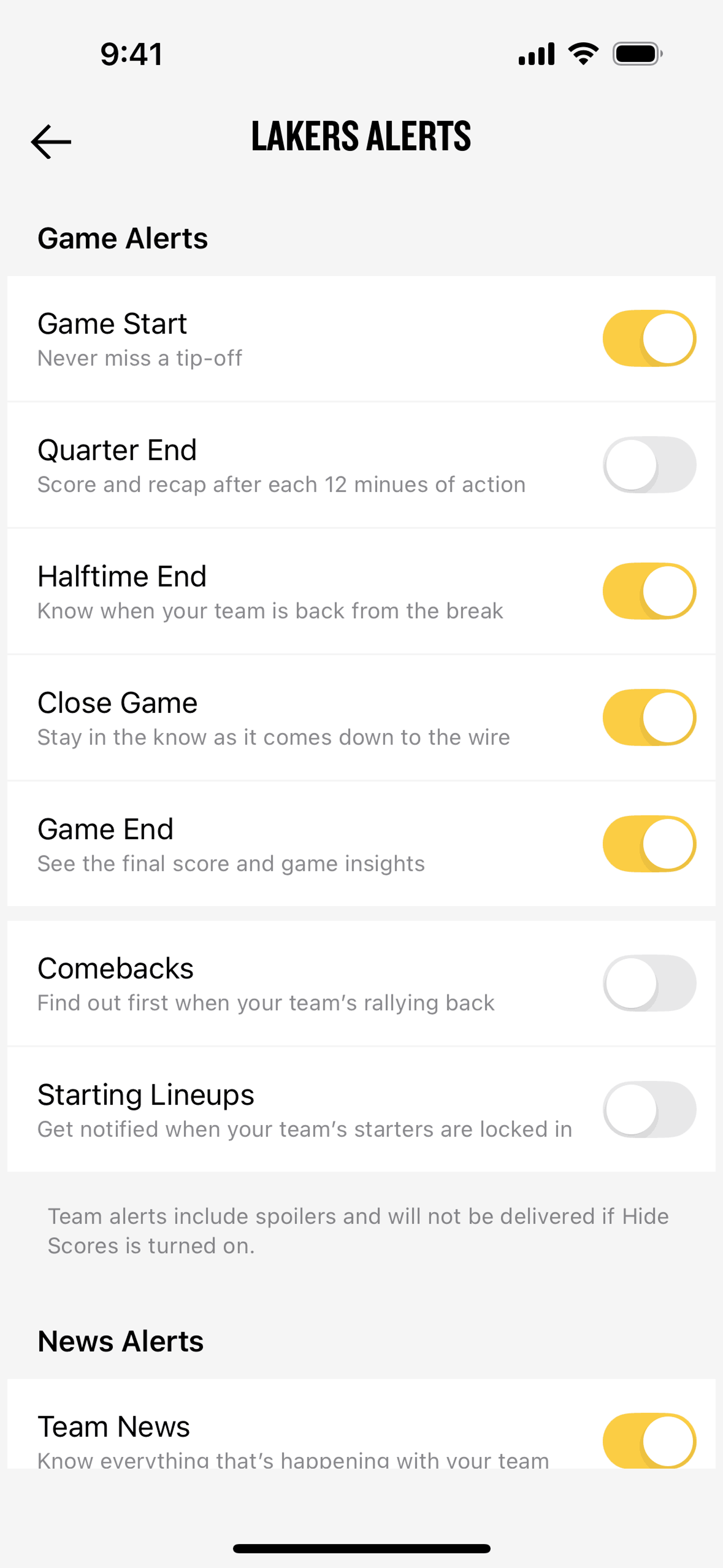 NBA iOS Sports interface screenshot 7