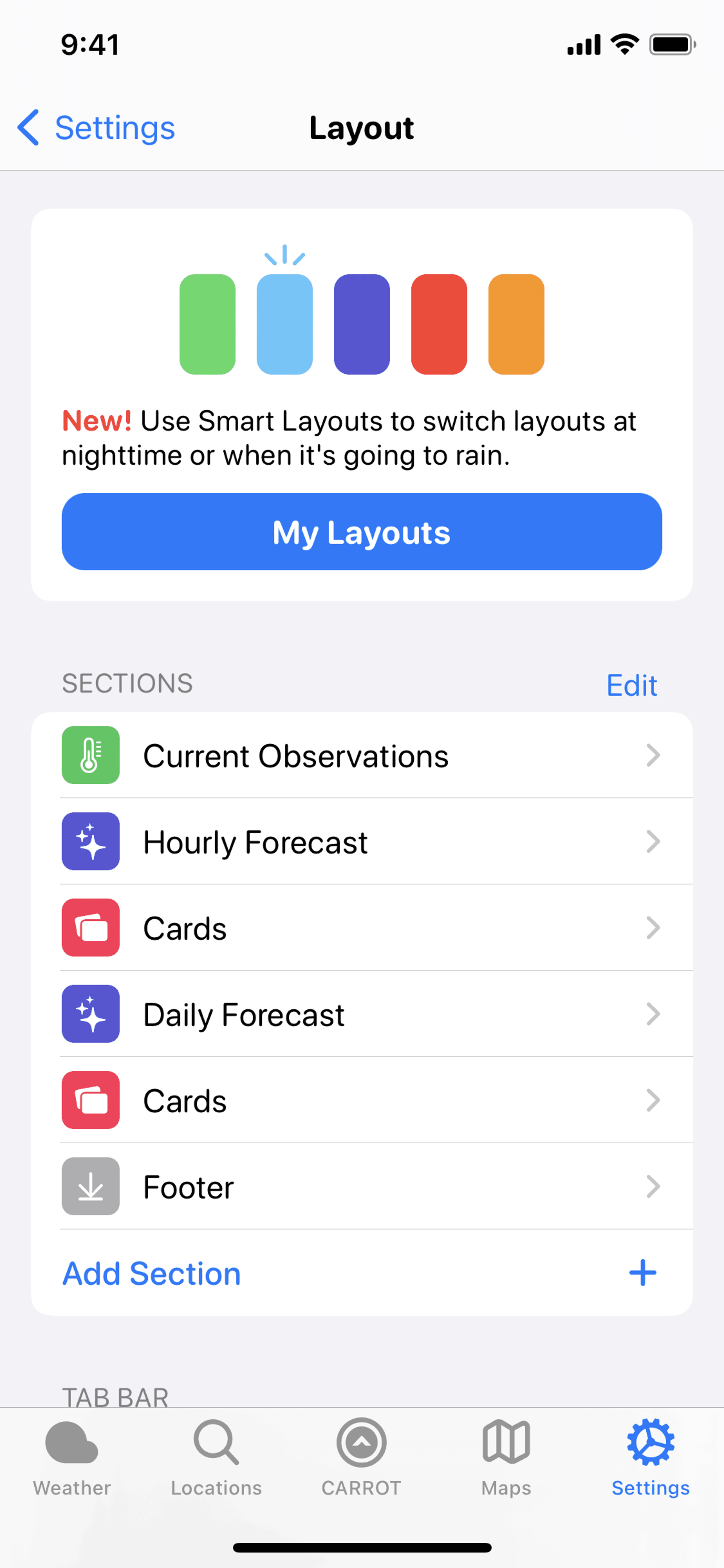 CARROT Weather iOS Lifestyle interface screenshot 22