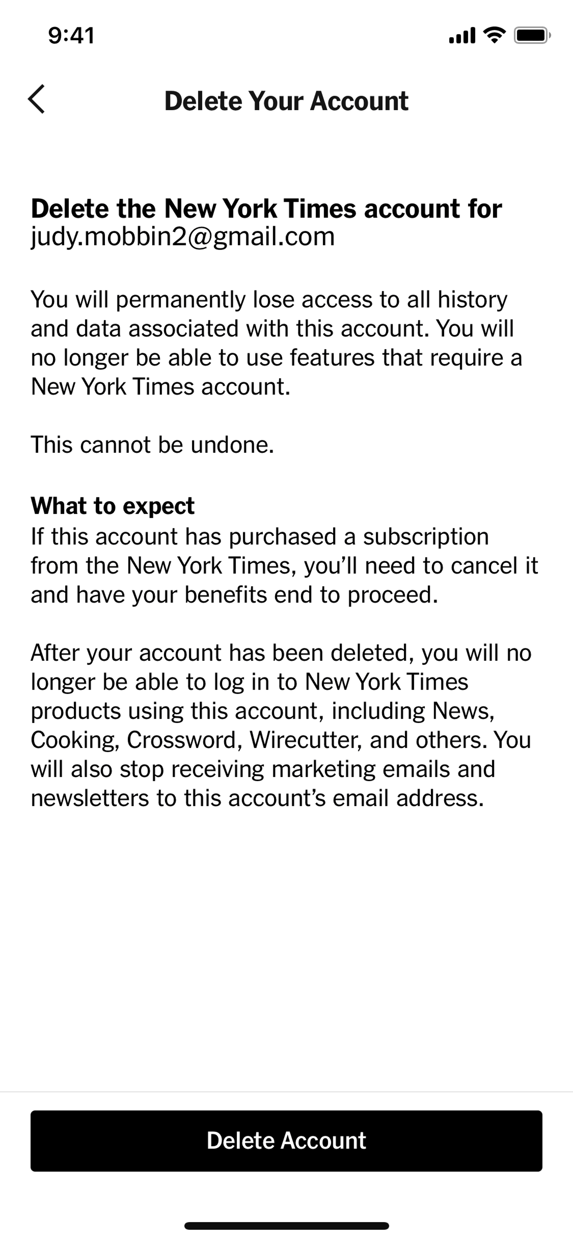 The New York Times iOS News interface screenshot 14