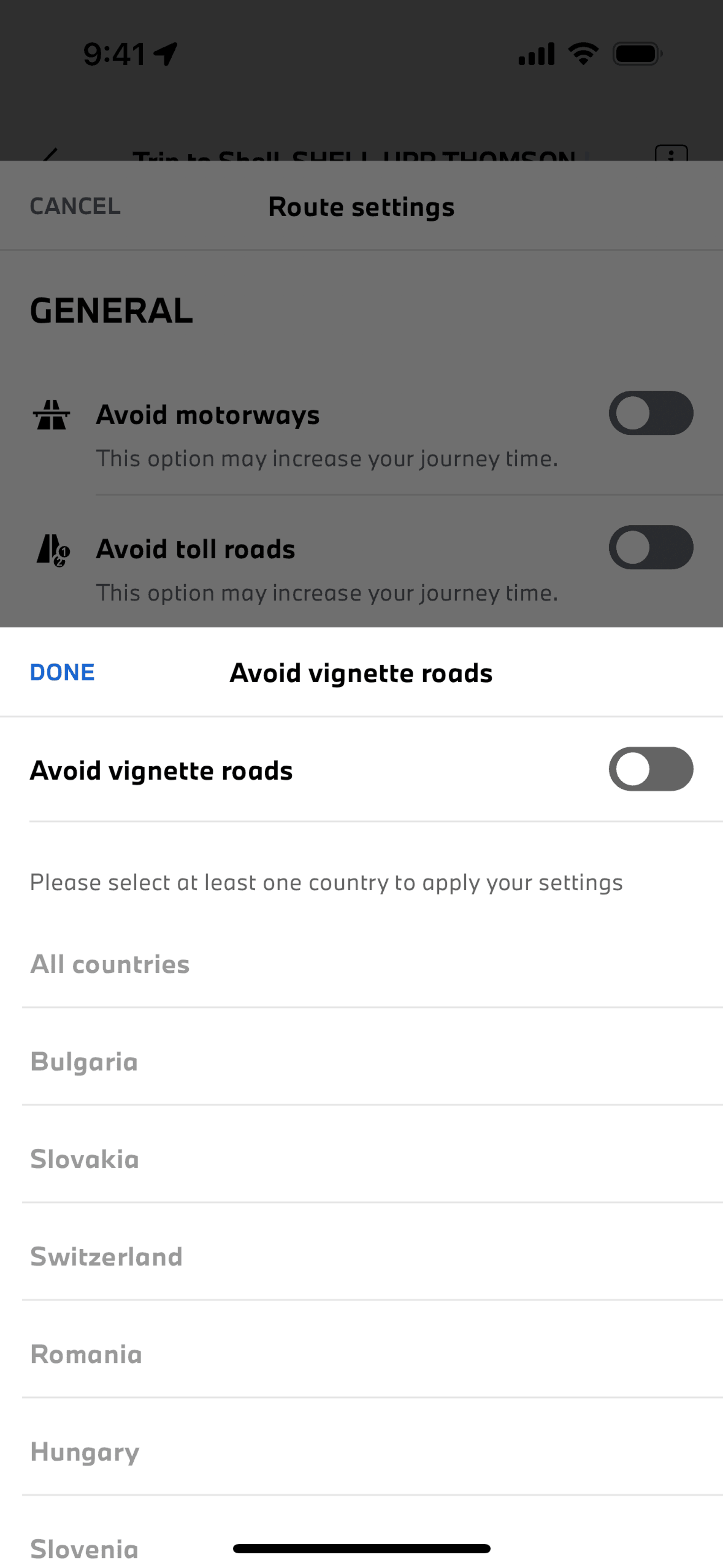 My BMW iOS Travel & Transportation interface screenshot 12