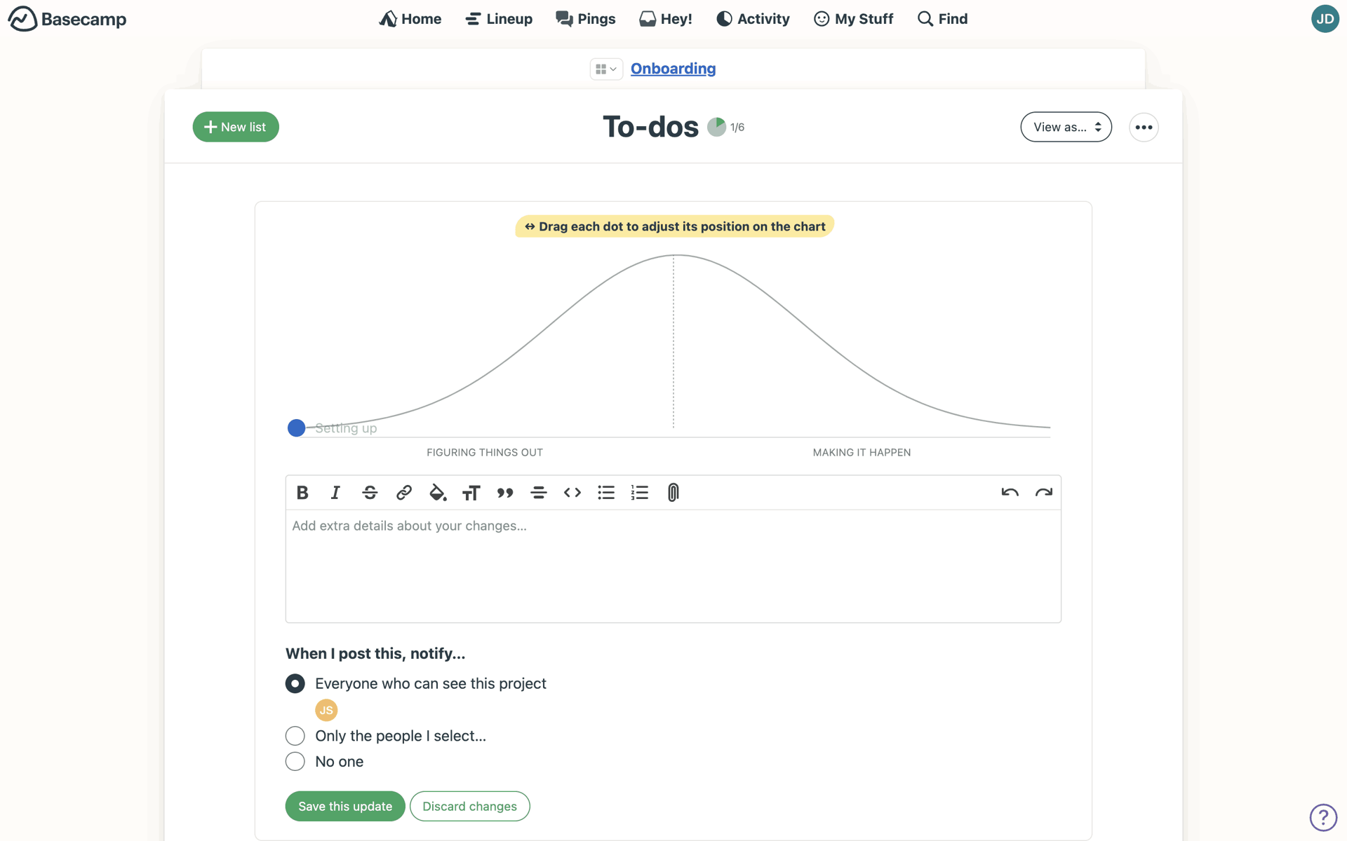 Basecamp Web Business interface screenshot 15