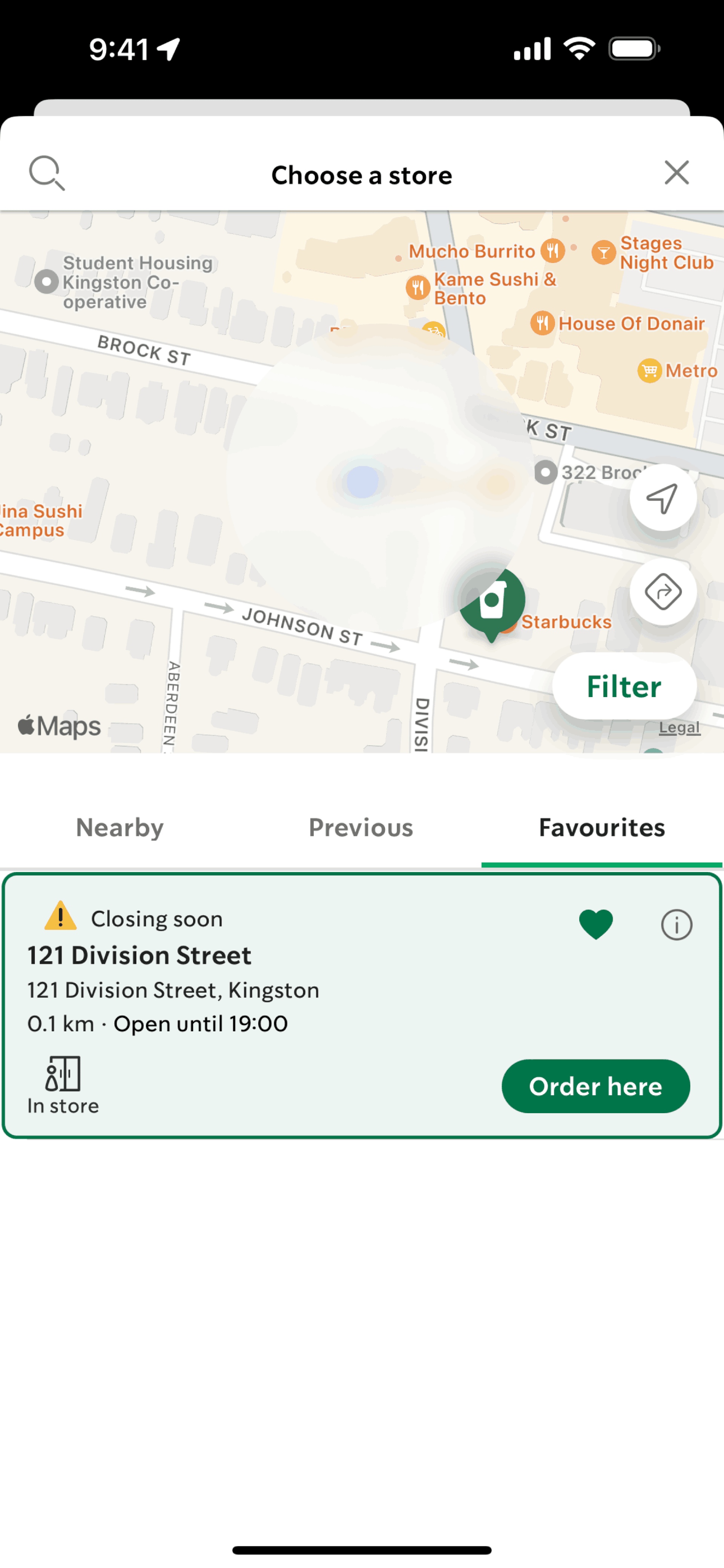 Starbucks iOS Food & Drink interface screenshot 5