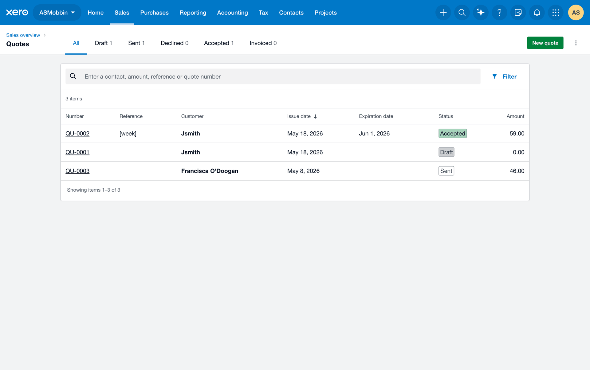 Xero Web Business interface screenshot 16