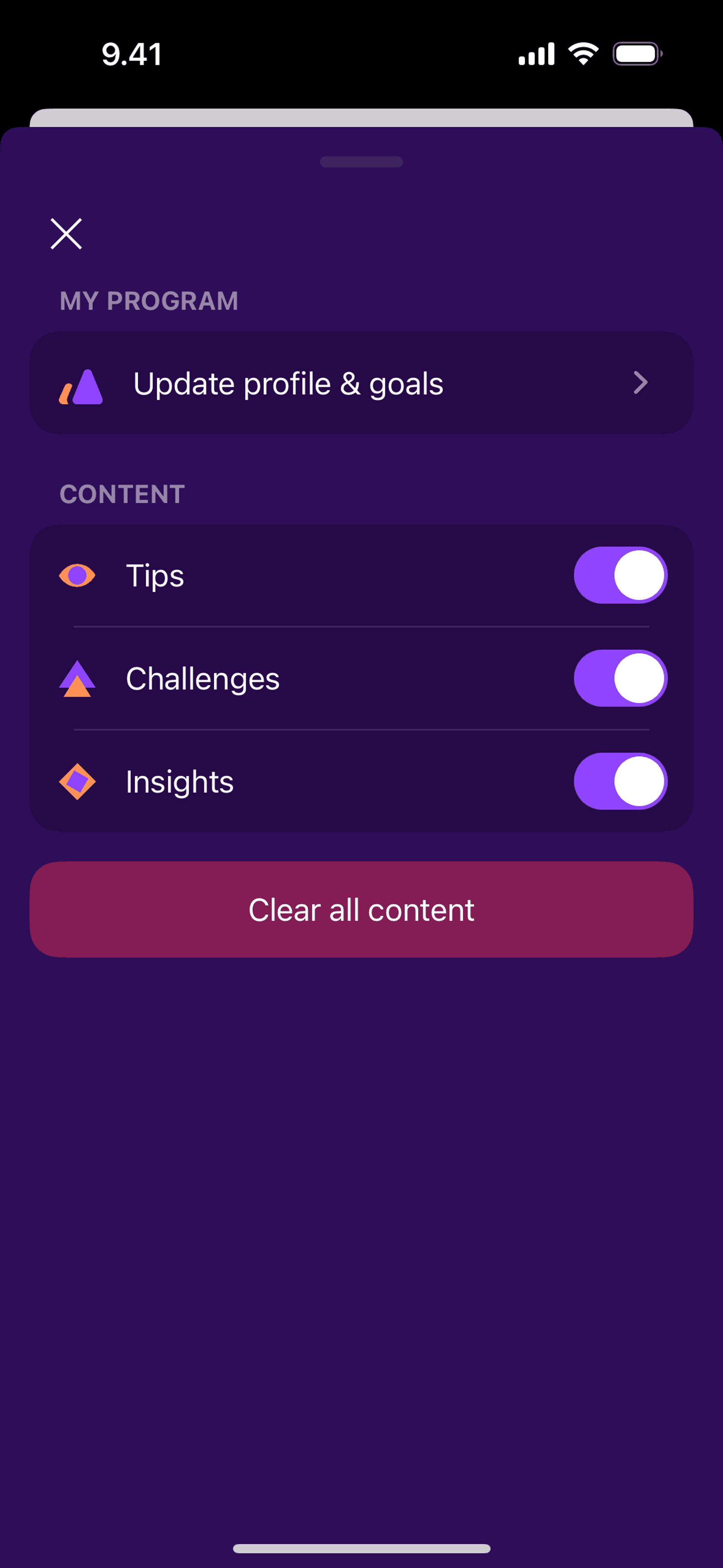 Pillow iOS Health & Fitness interface screenshot 24