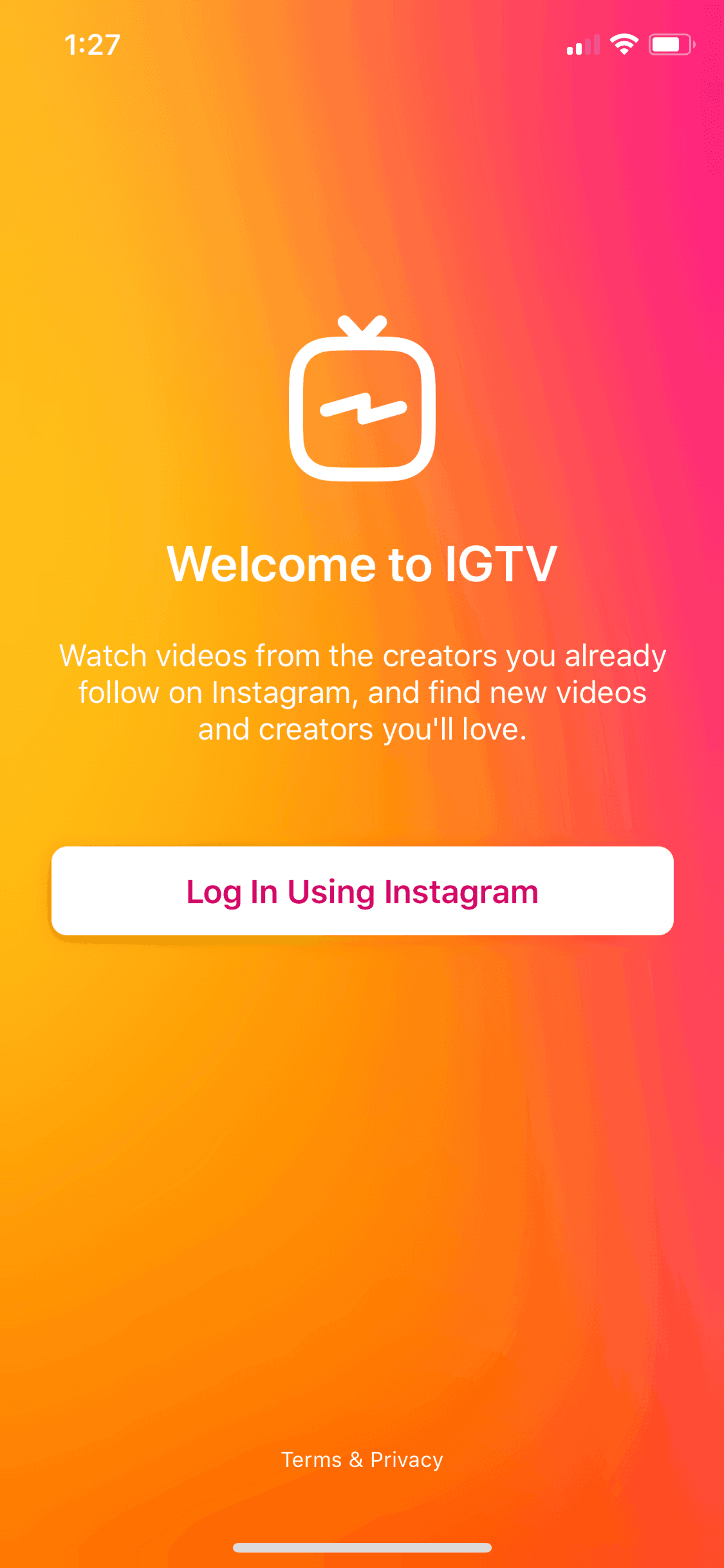 IGTV iOS Photo & Video interface screenshot 2