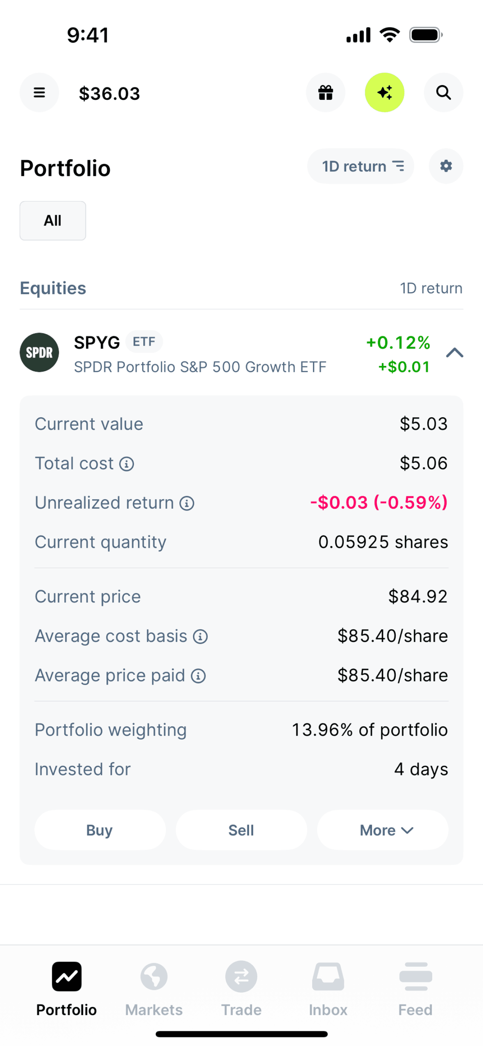 Public iOS Finance interface screenshot 6