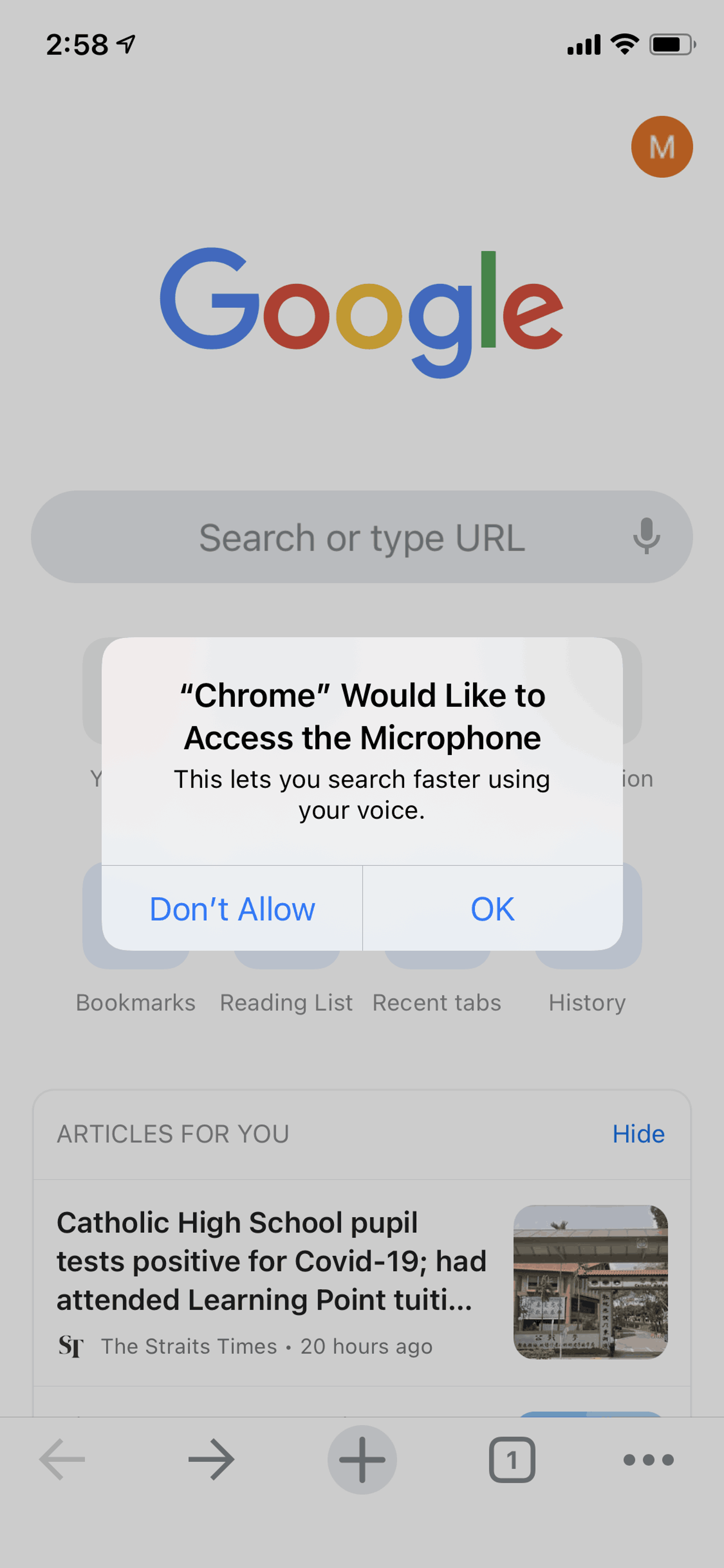 Google Chrome iOS Utilities interface screenshot 16