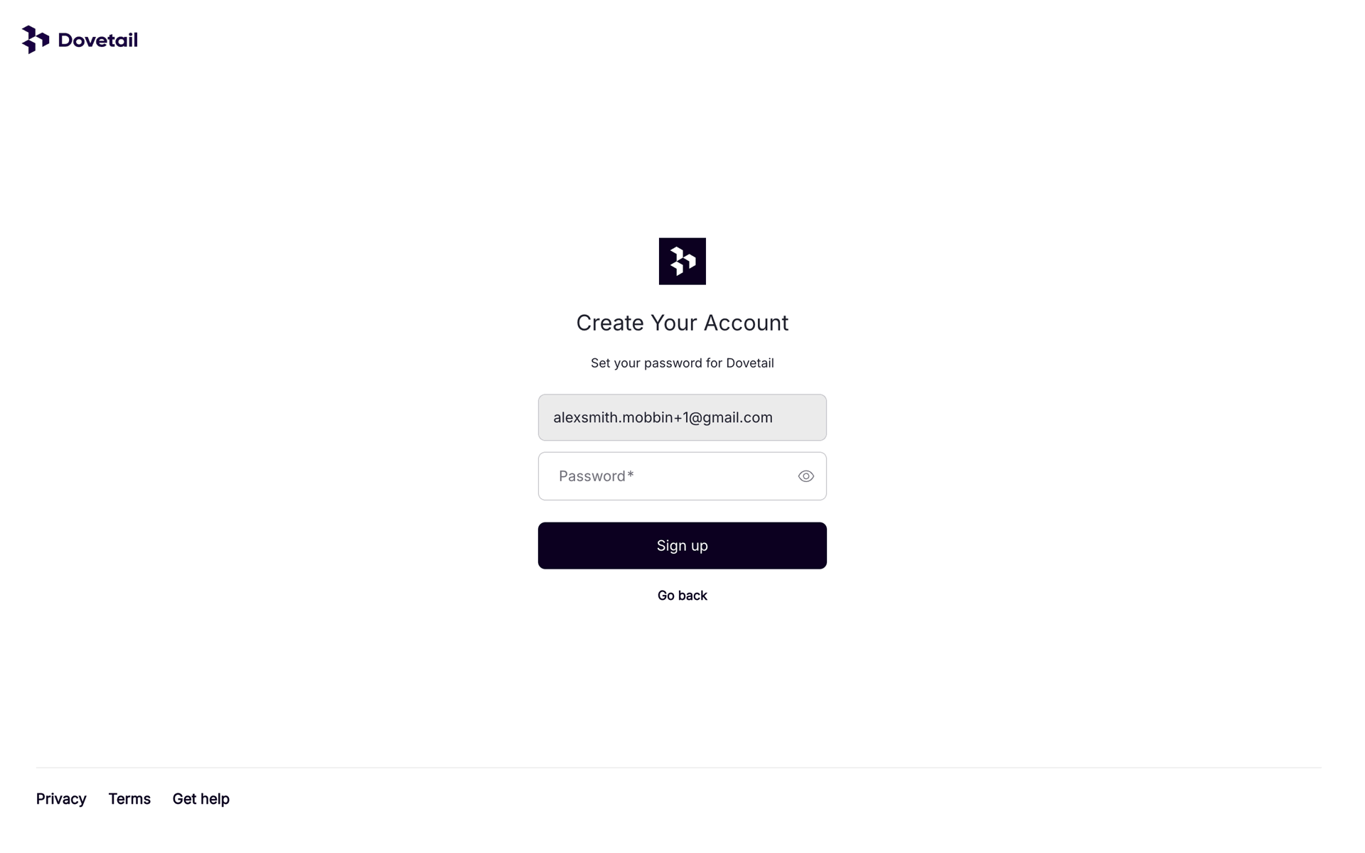 Dovetail Web Business interface screenshot 10
