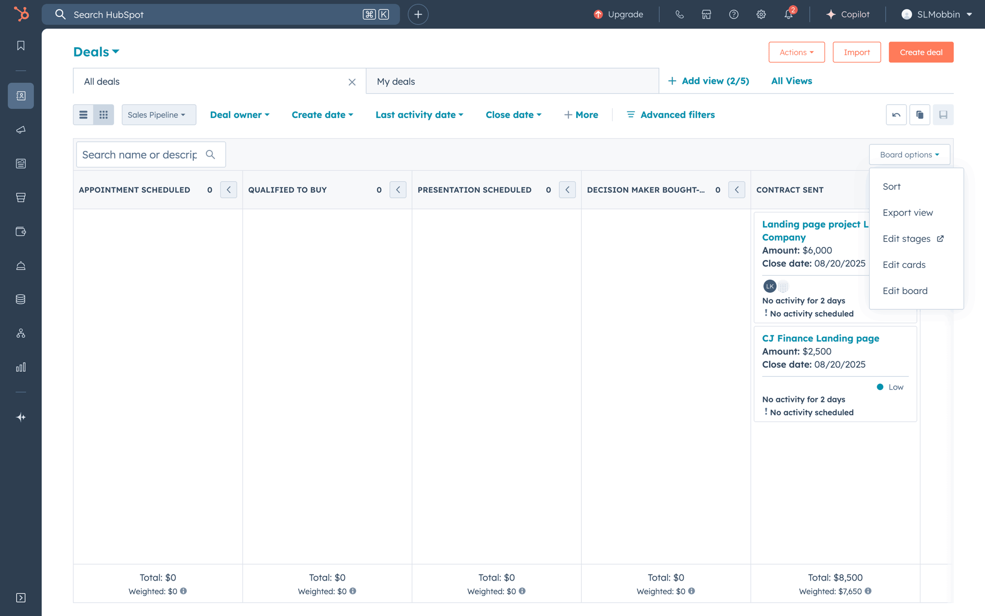 HubSpot Web Business interface screenshot 3