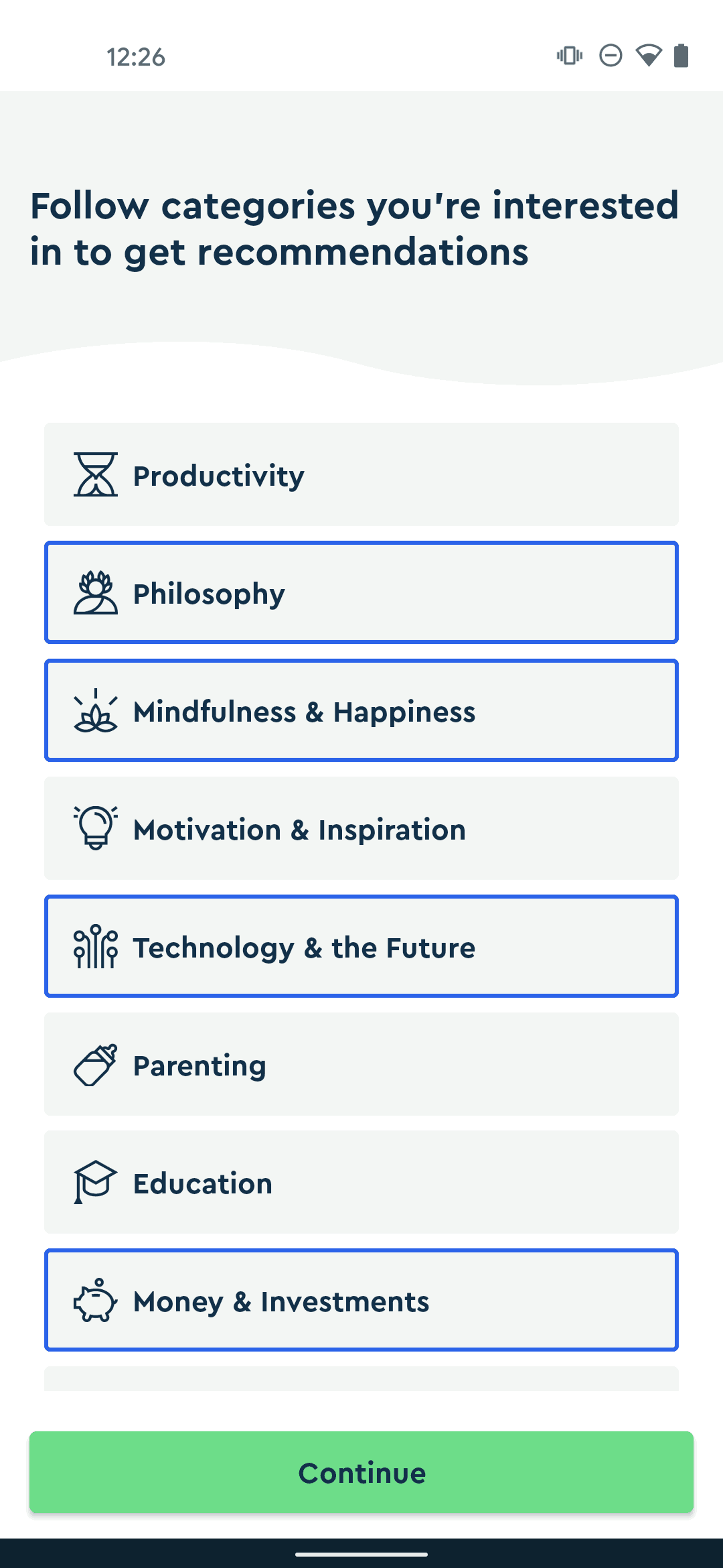 Blinkist Android Education interface screenshot 10