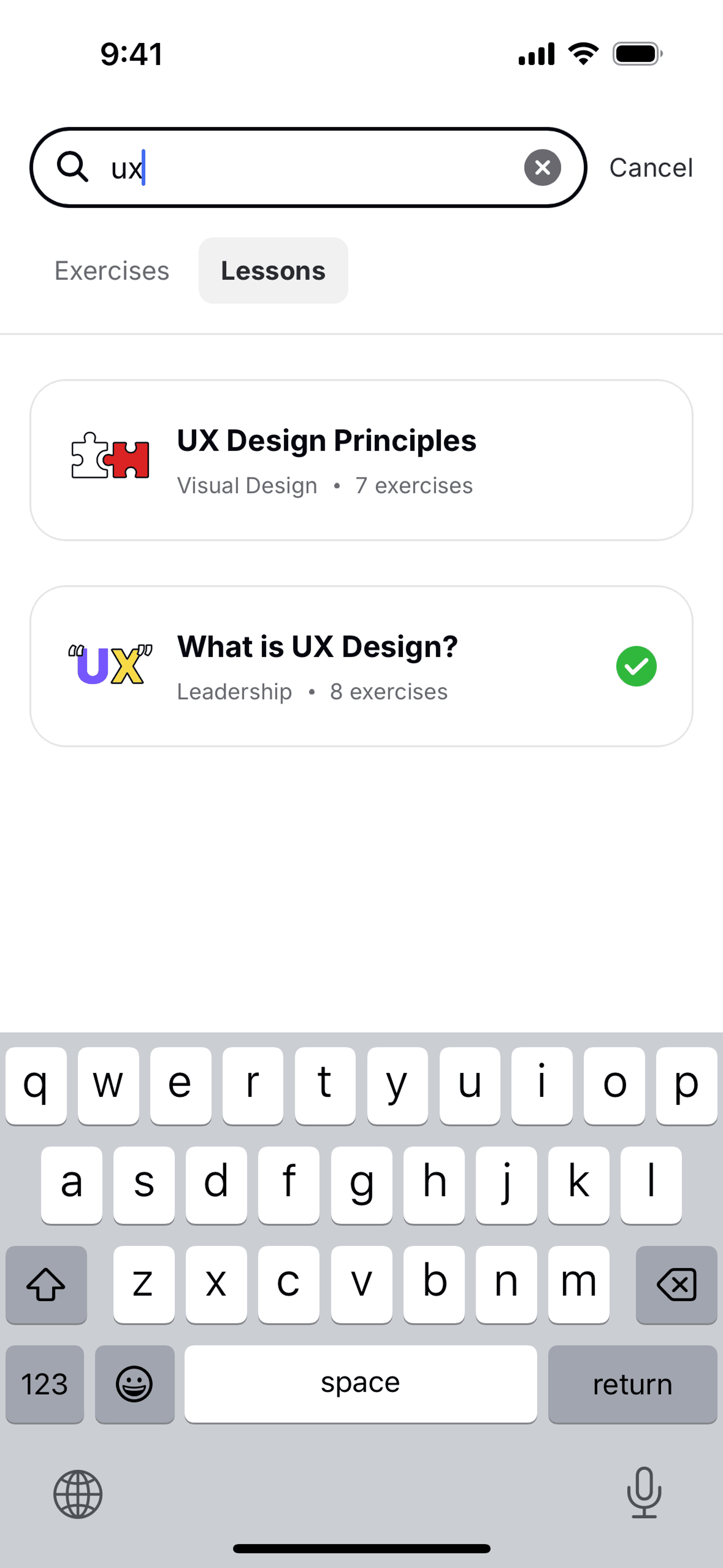 Uxcel Go iOS Education interface screenshot 23