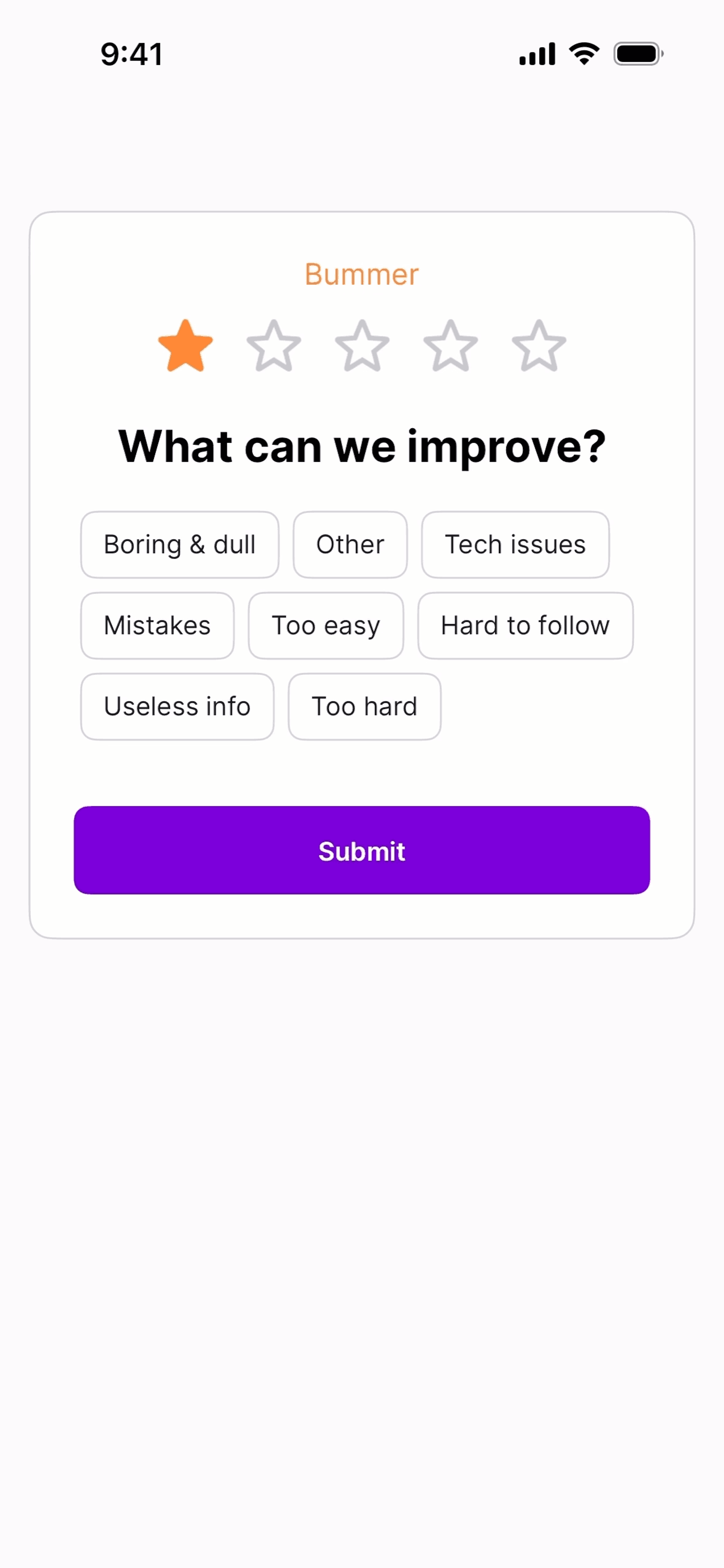 Nibble iOS quiz interface screenshot 14