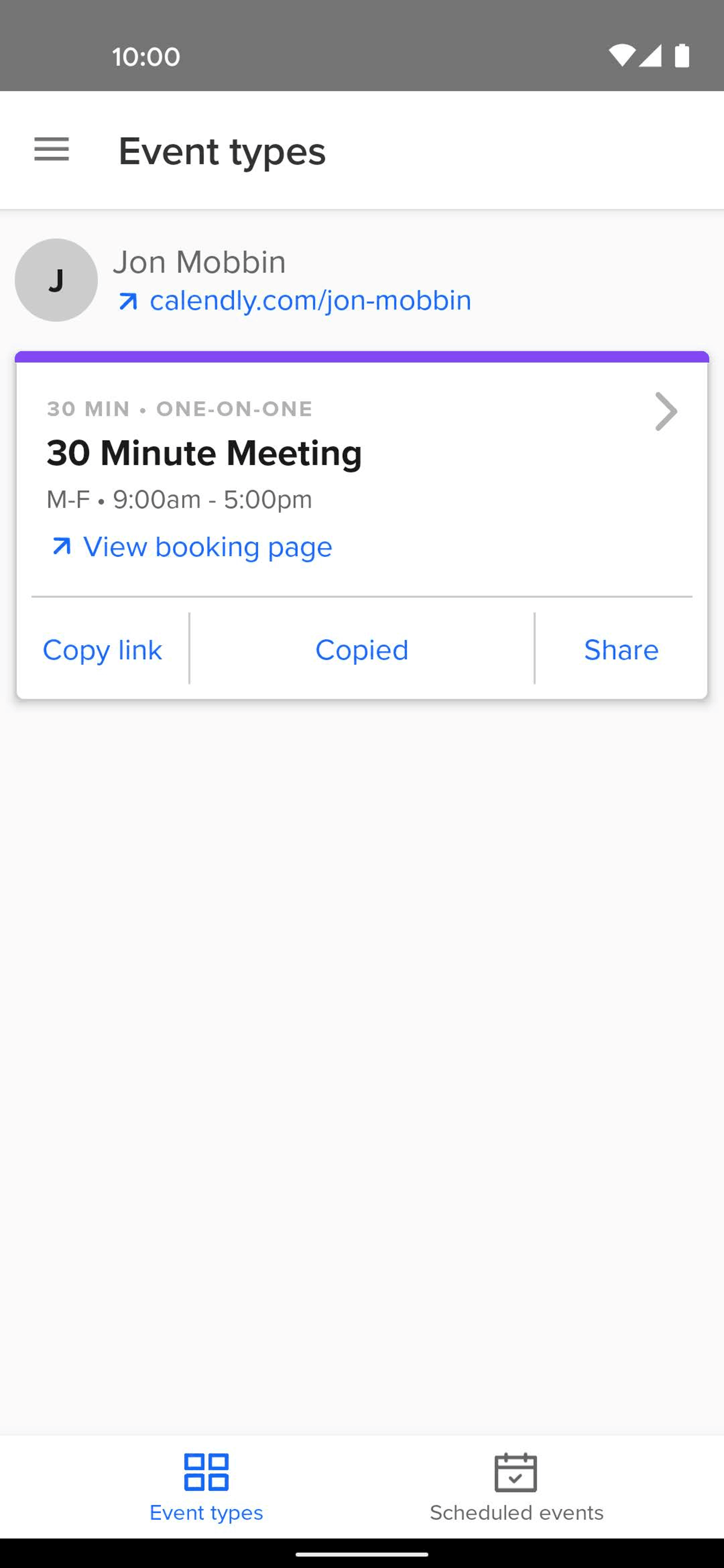 Calendly Android Business interface screenshot 9