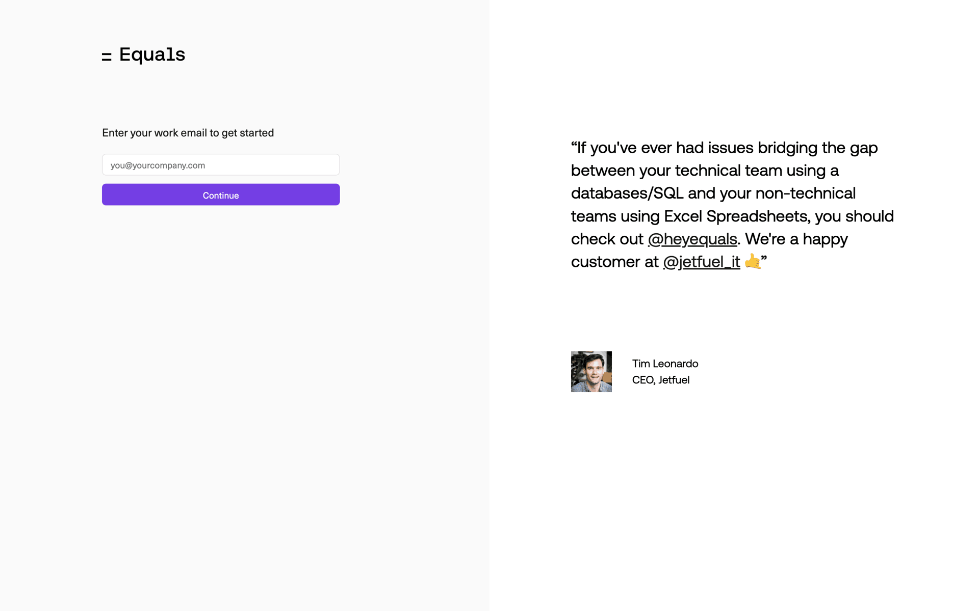 Equals Web Business interface screenshot 6