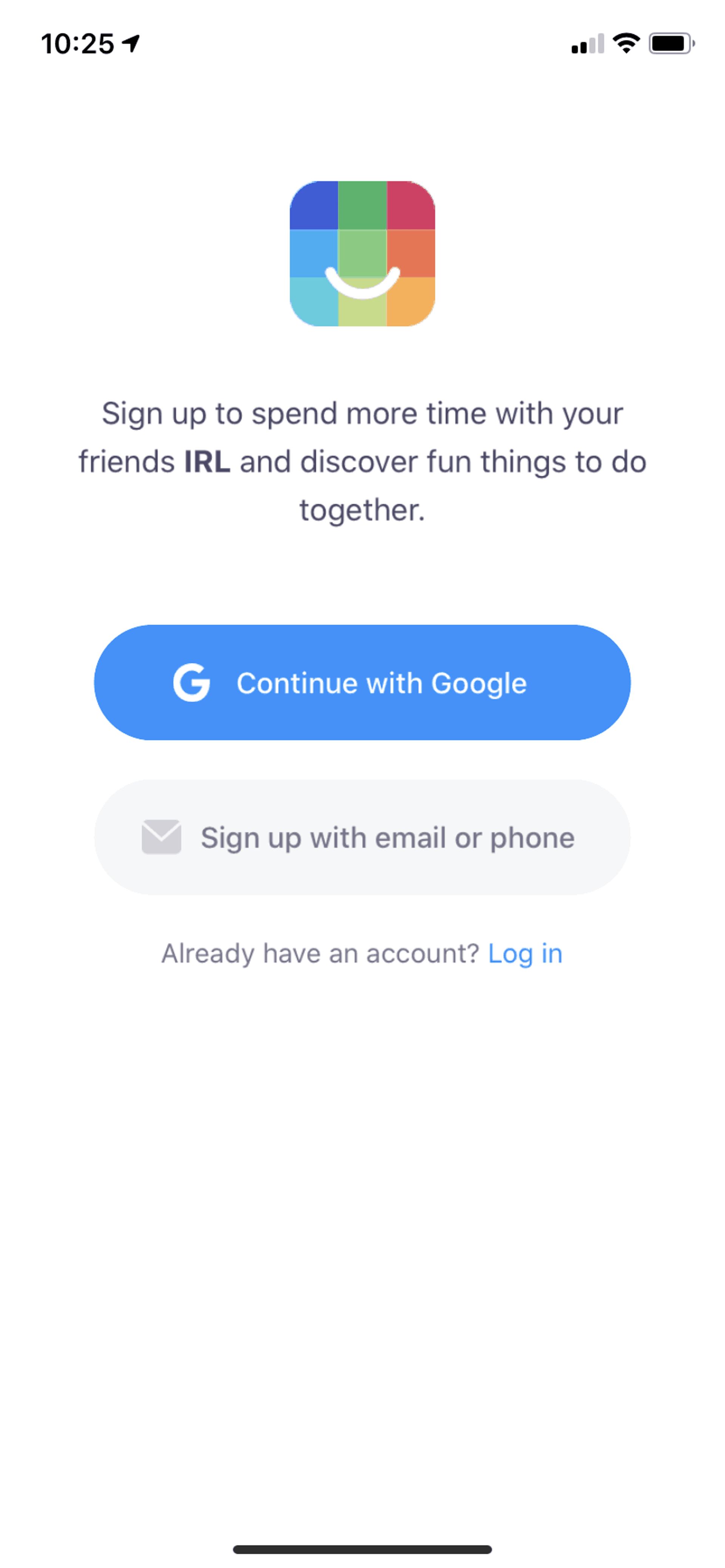 IRL iOS Social Networking interface screenshot 2