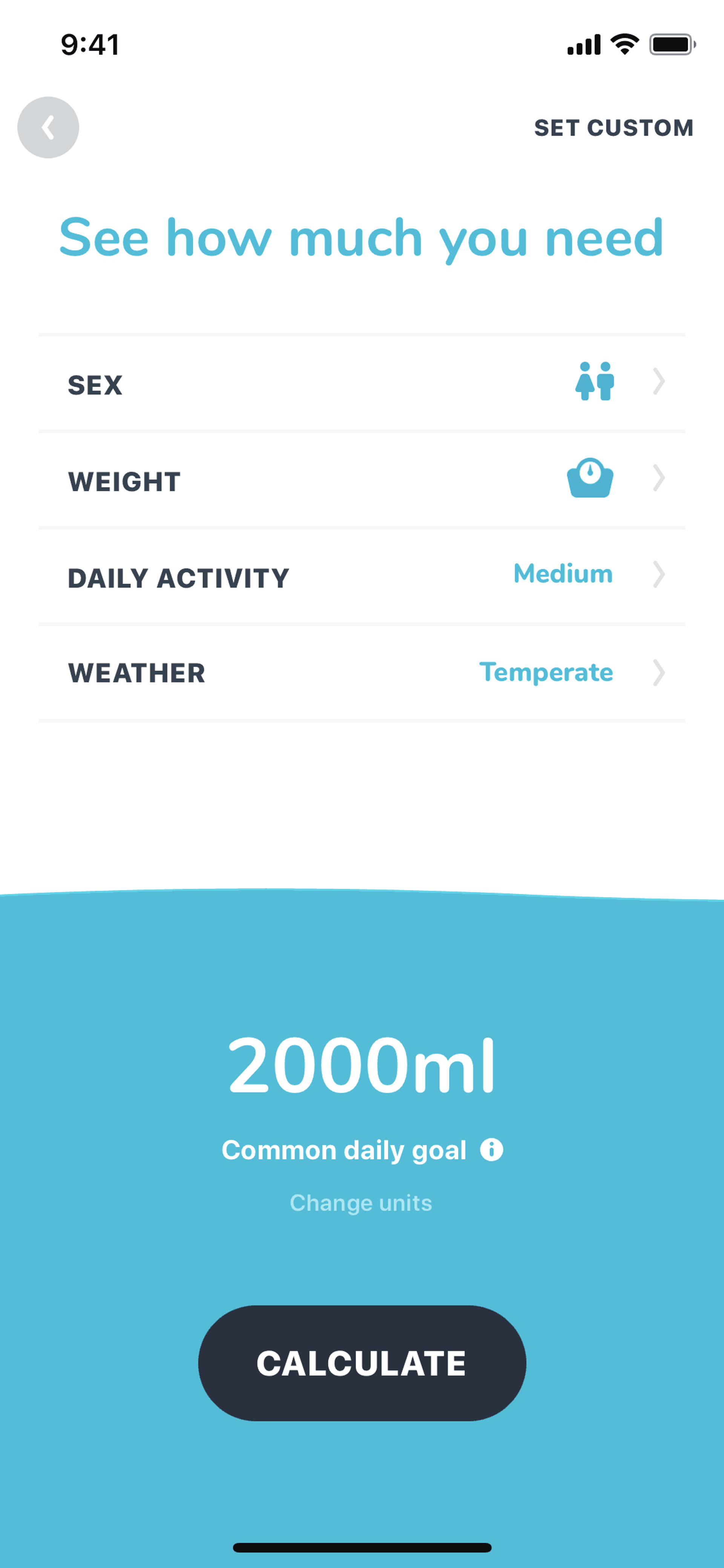 Waterllama iOS Health & Fitness interface screenshot 18