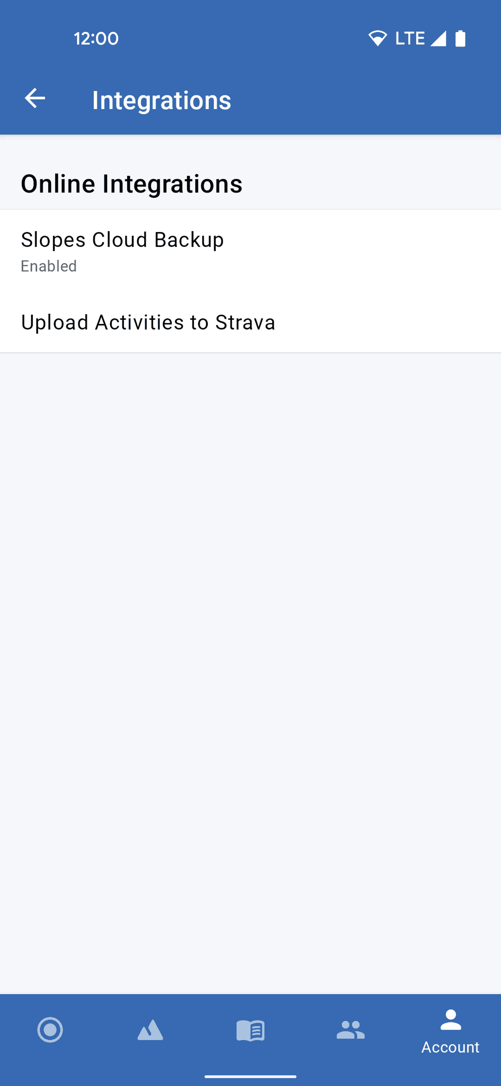 Slopes Android Sports interface screenshot 21