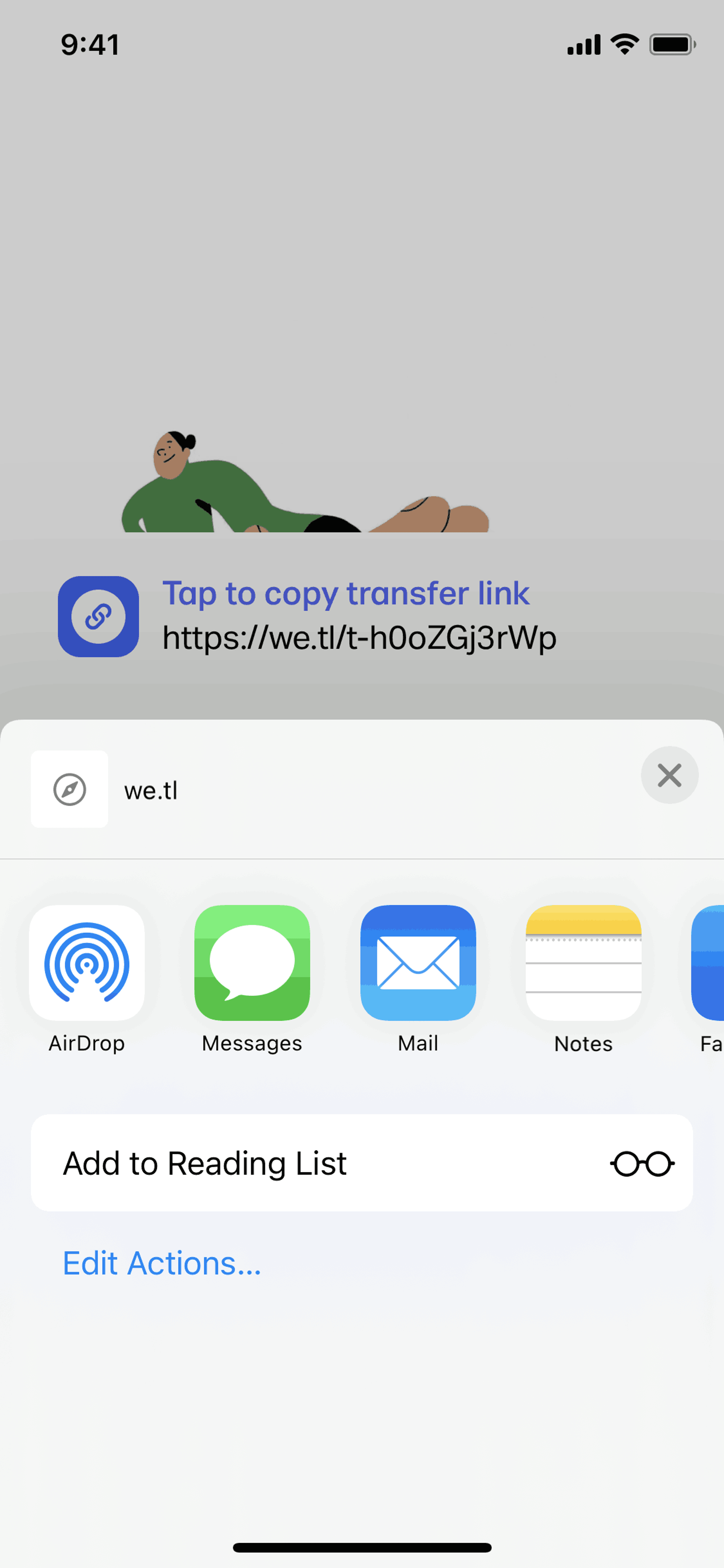 WeTransfer iOS Productivity interface screenshot 14