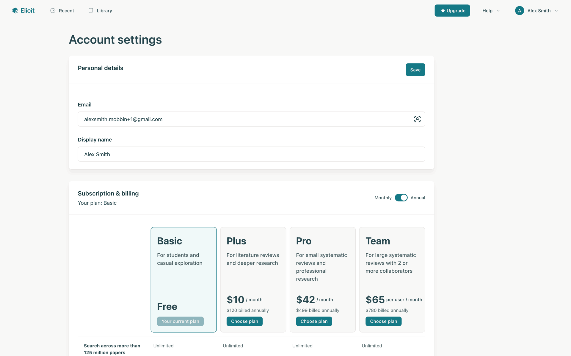 Elicit Web AI interface screenshot 17