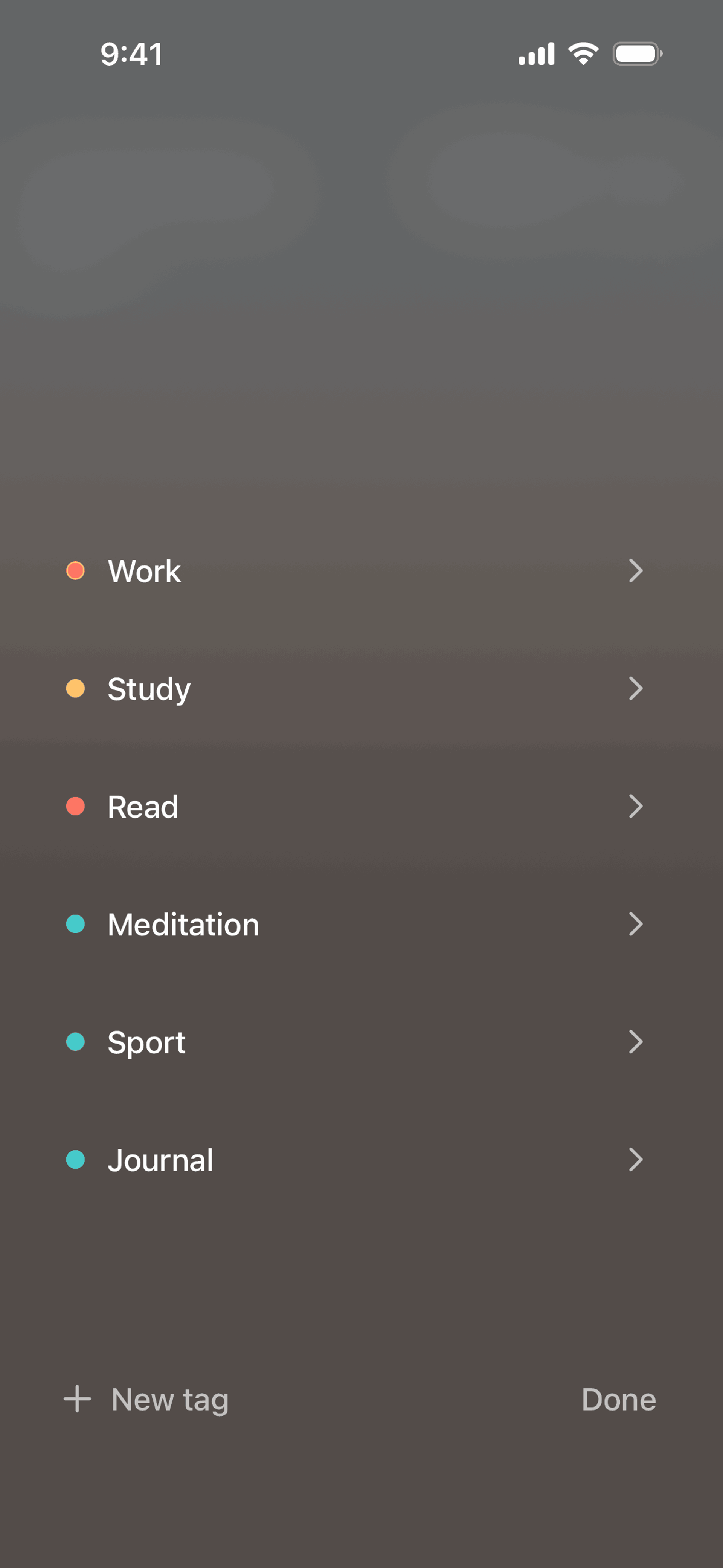 TIDE iOS Health & Fitness interface screenshot 17
