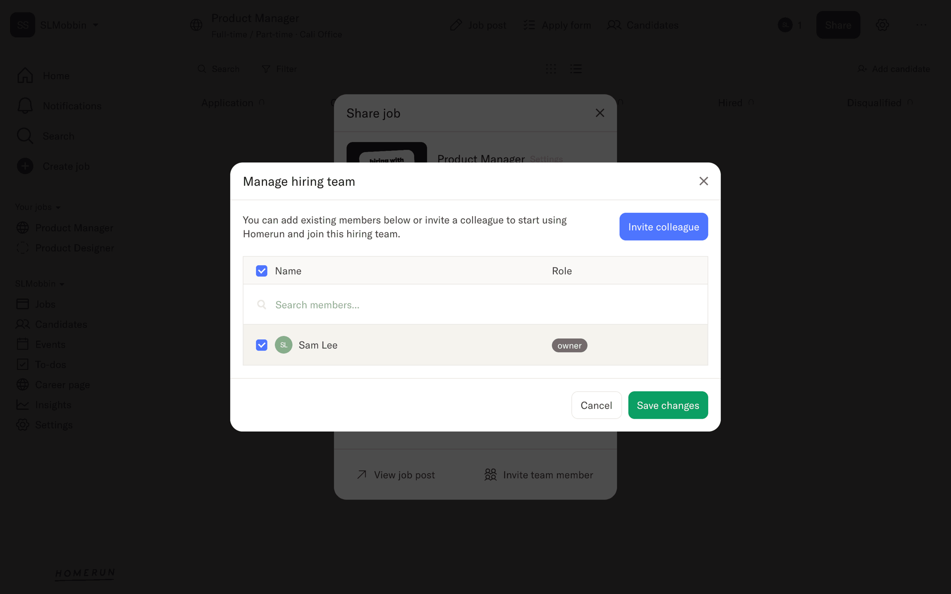 Homerun Web Business interface screenshot 18