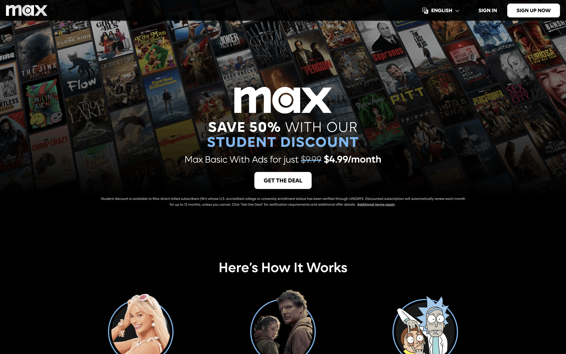 HBO Max Web Entertainment interface screenshot 13