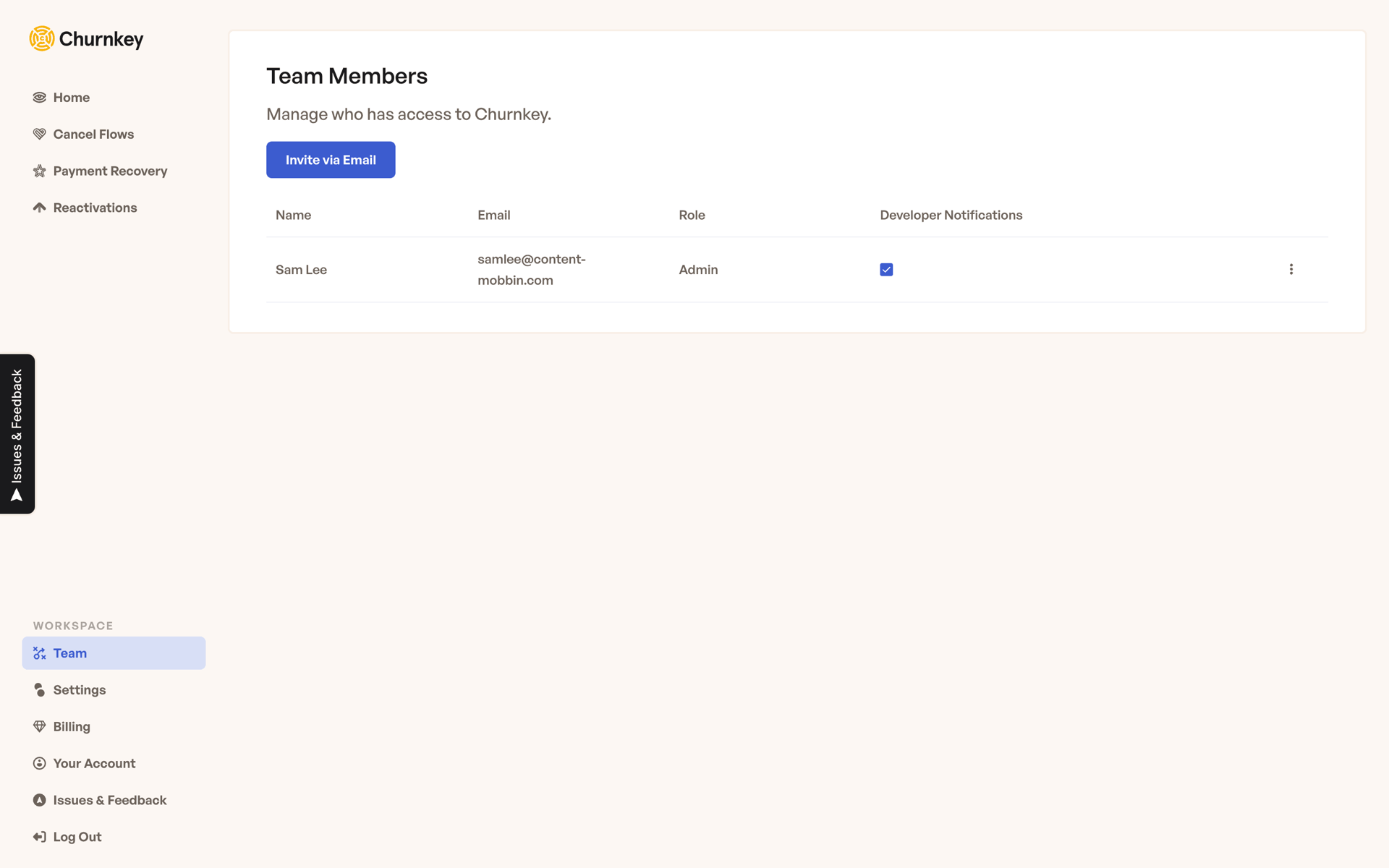 Churnkey Web Business interface screenshot 21