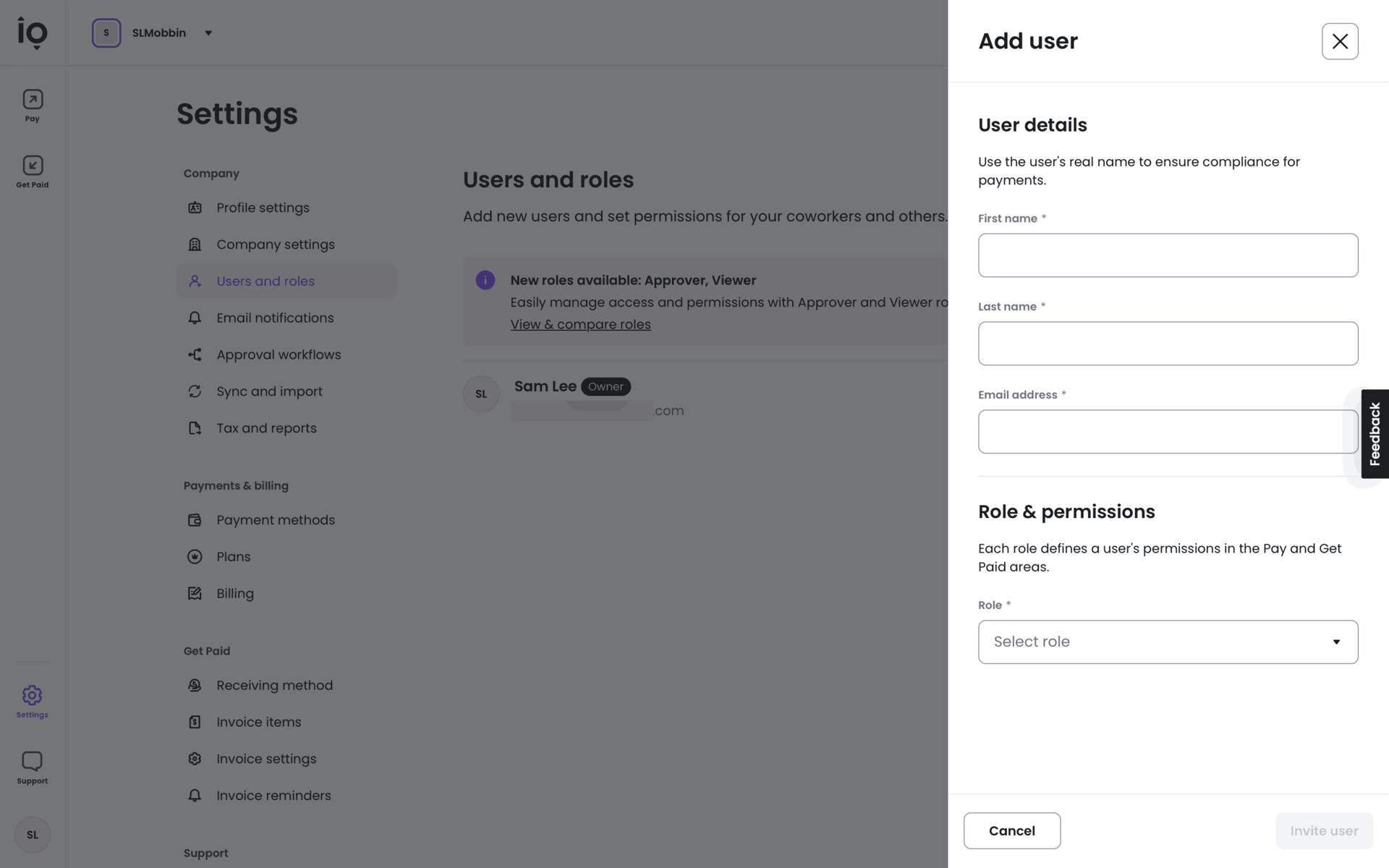 Melio Web Finance interface screenshot 14