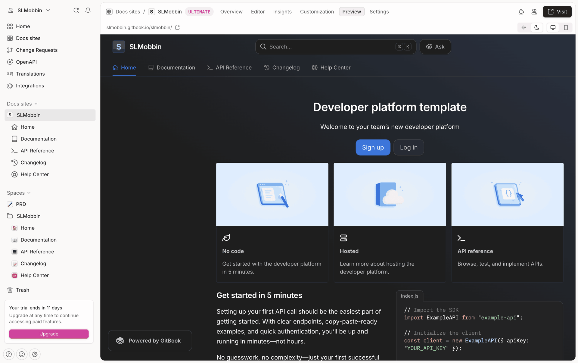 GitBook Web Developer Tools interface screenshot 19