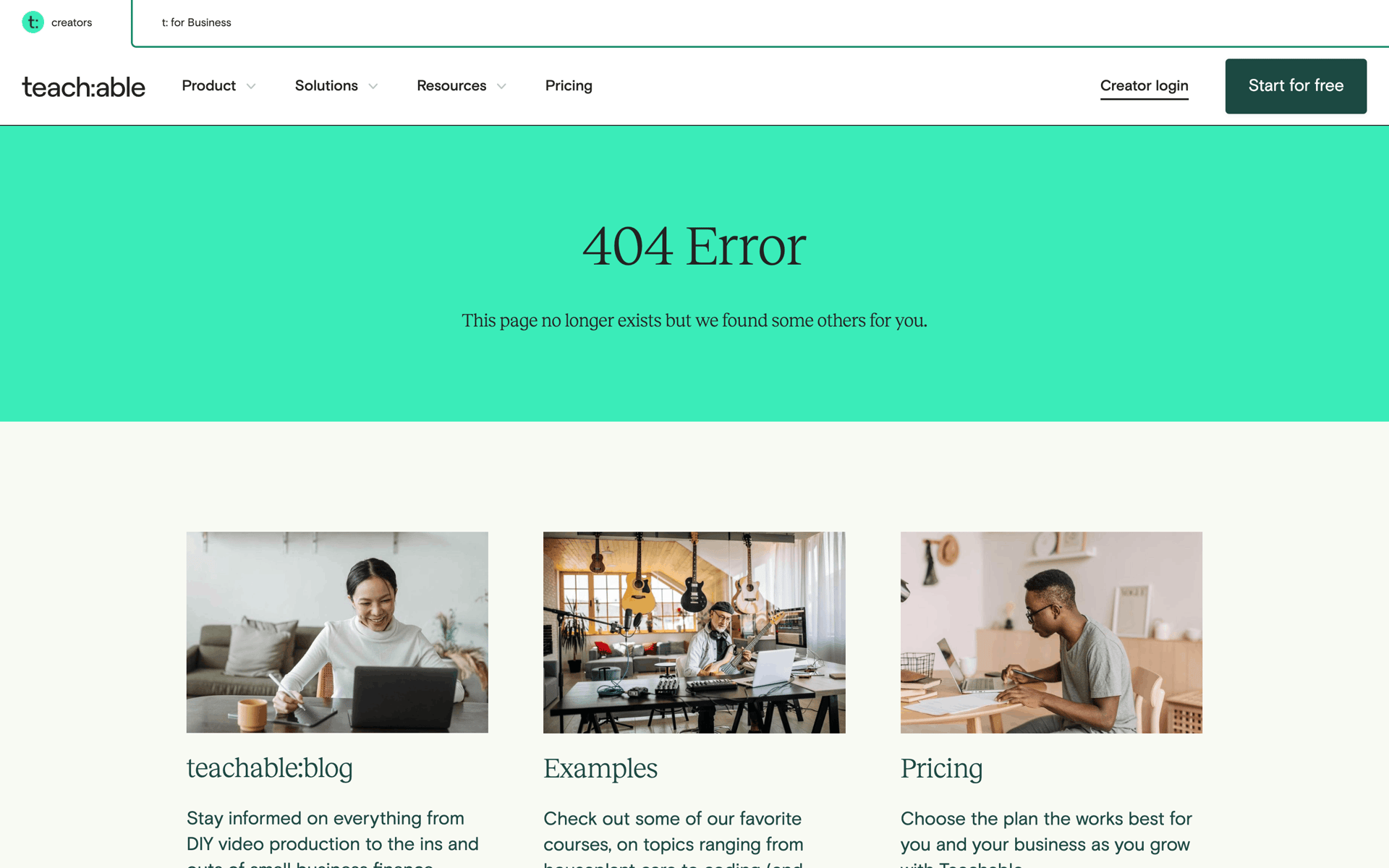 Teachable Web Business interface screenshot 2