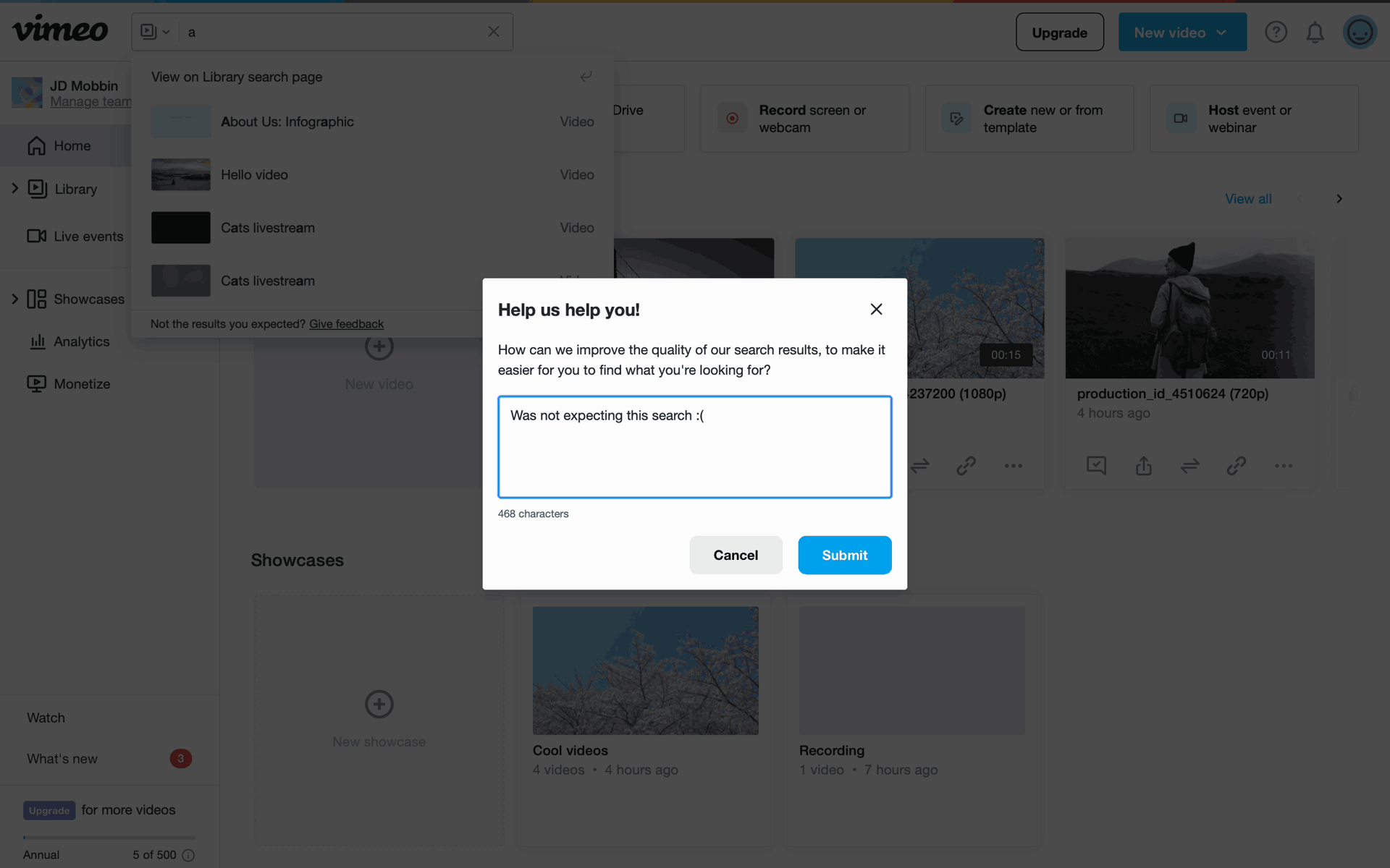 Vimeo Web Photo & Video interface screenshot 23