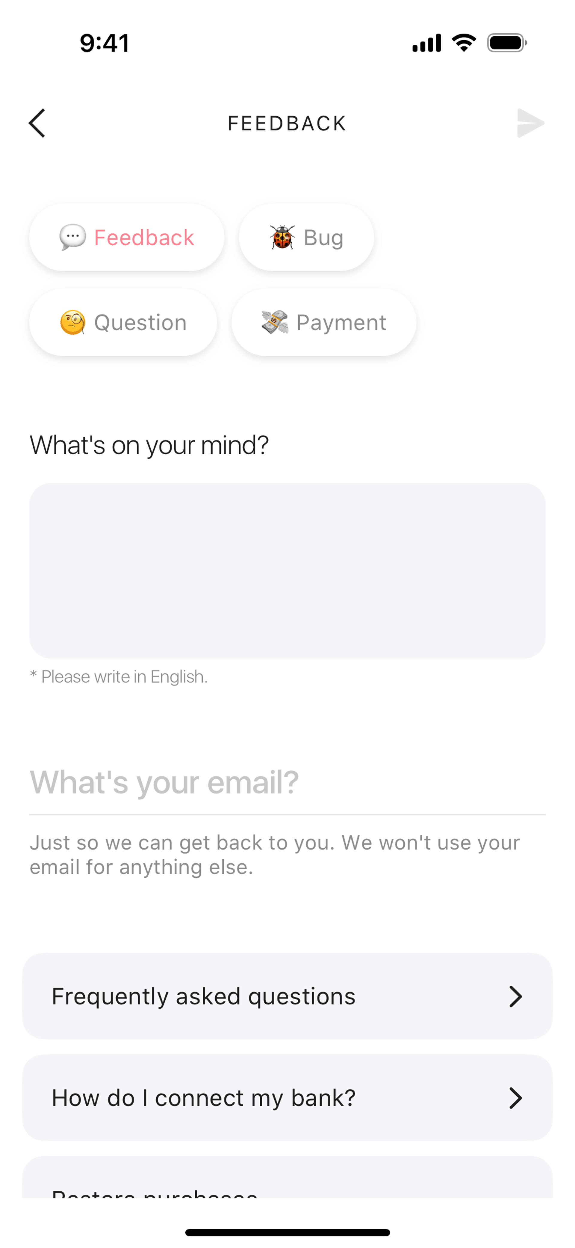 Buddy iOS Finance interface screenshot 20