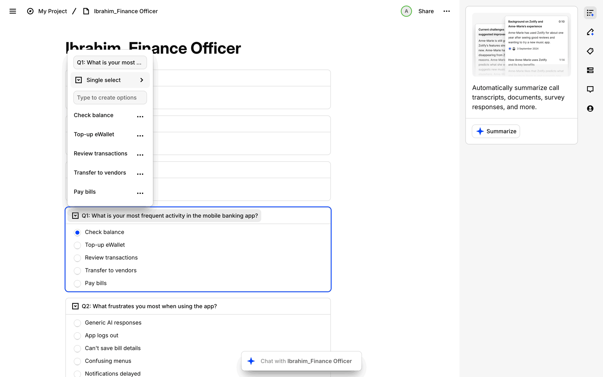 Dovetail Web Business interface screenshot 24