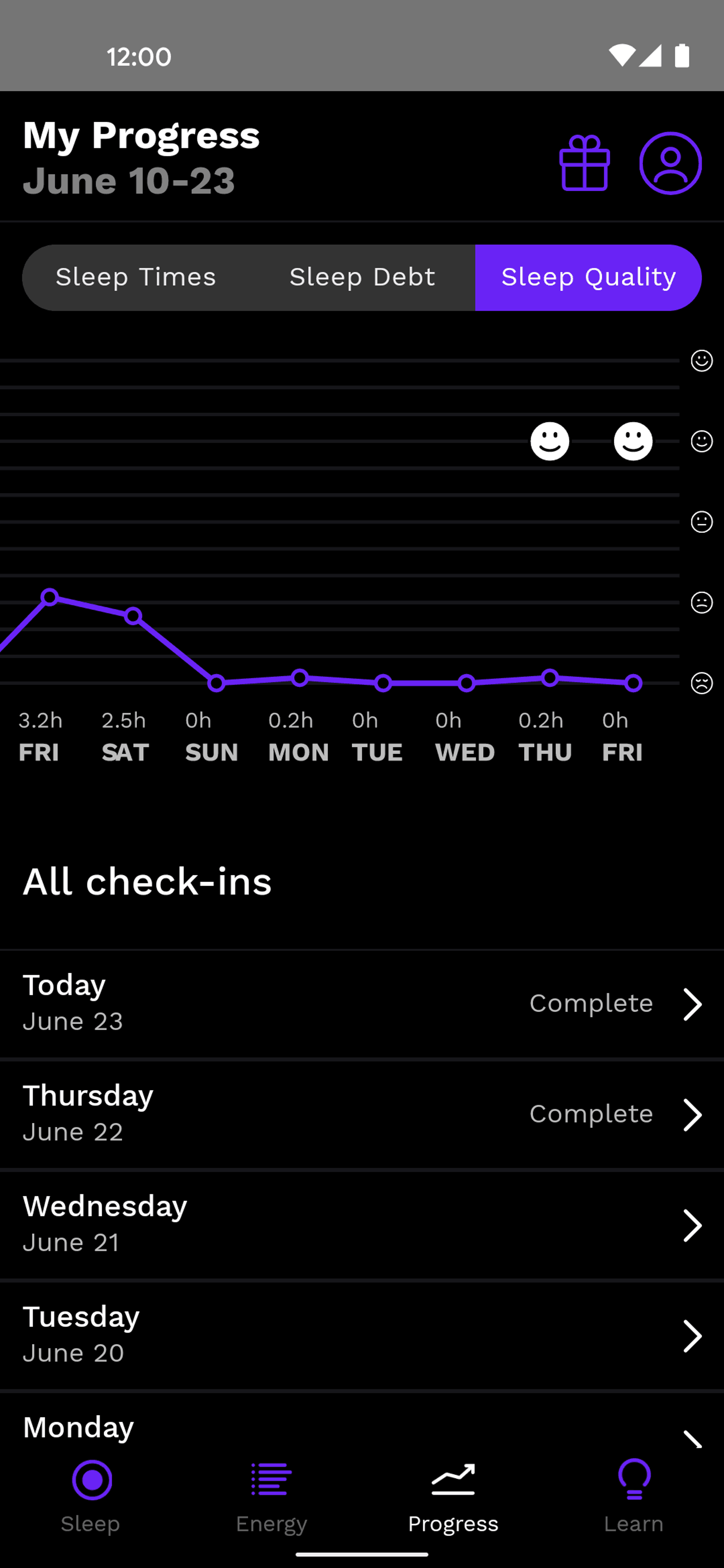Rise Android Health & Fitness interface screenshot 5