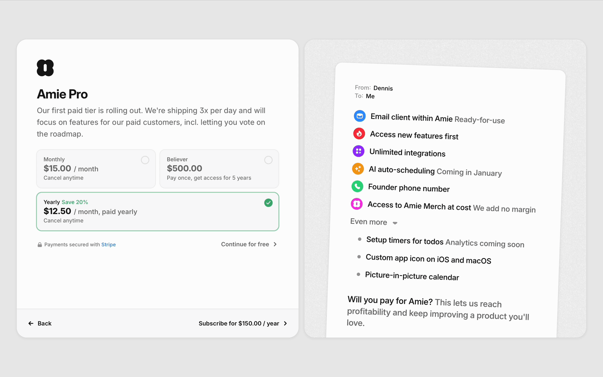 Amie Web AI interface screenshot 16