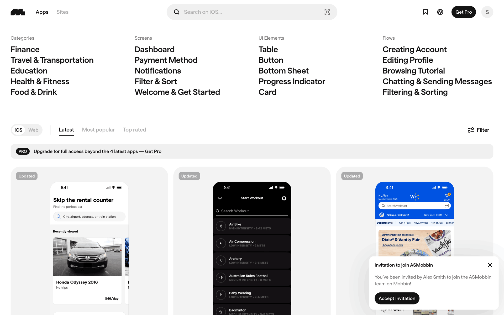Mobbin Web Graphics & Design interface screenshot 2