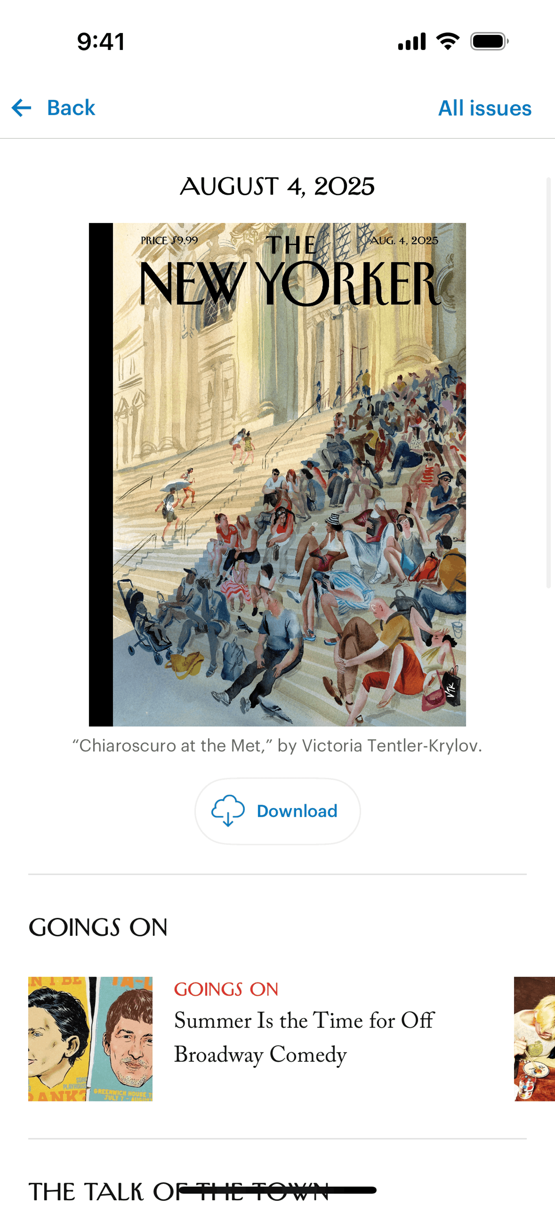 The New Yorker iOS News interface screenshot 7
