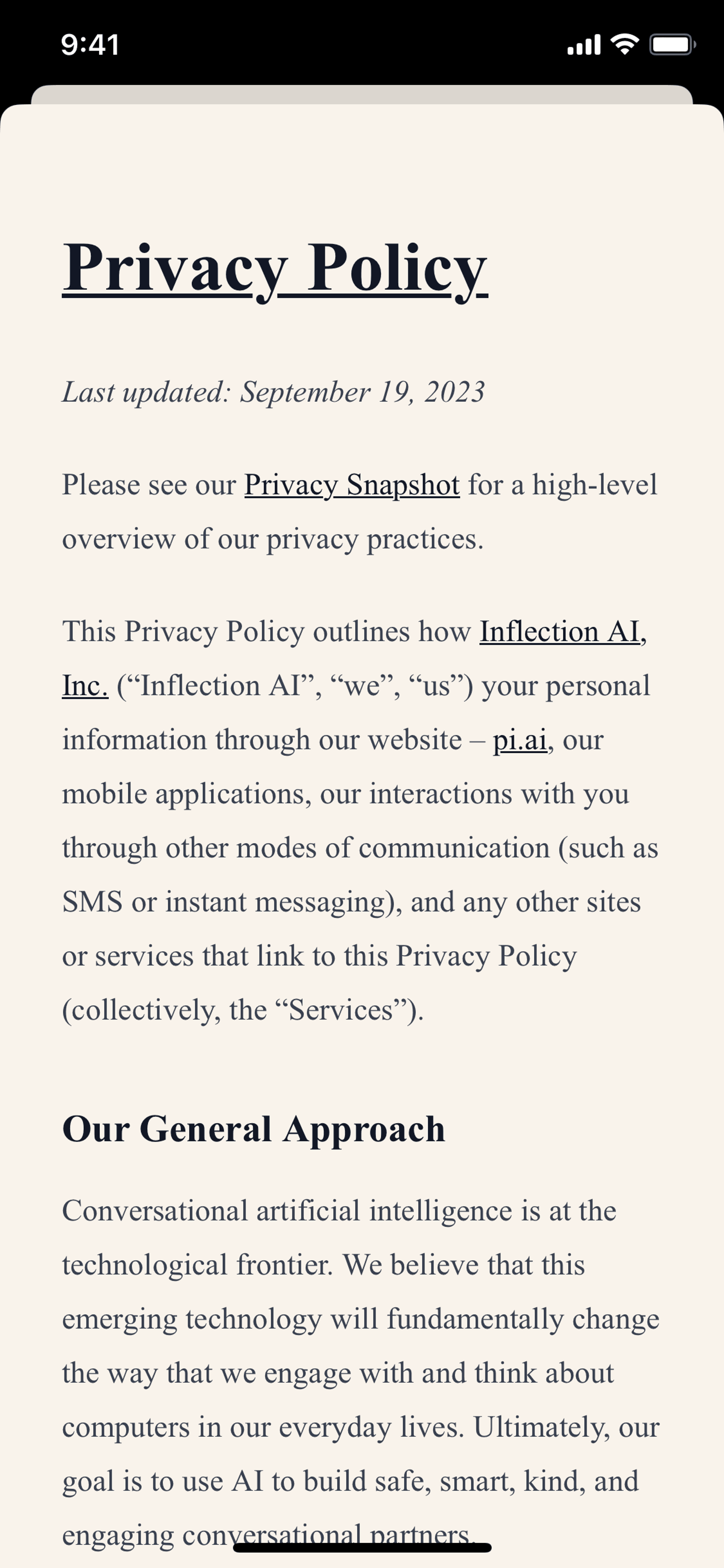 Pi iOS AI interface screenshot 14