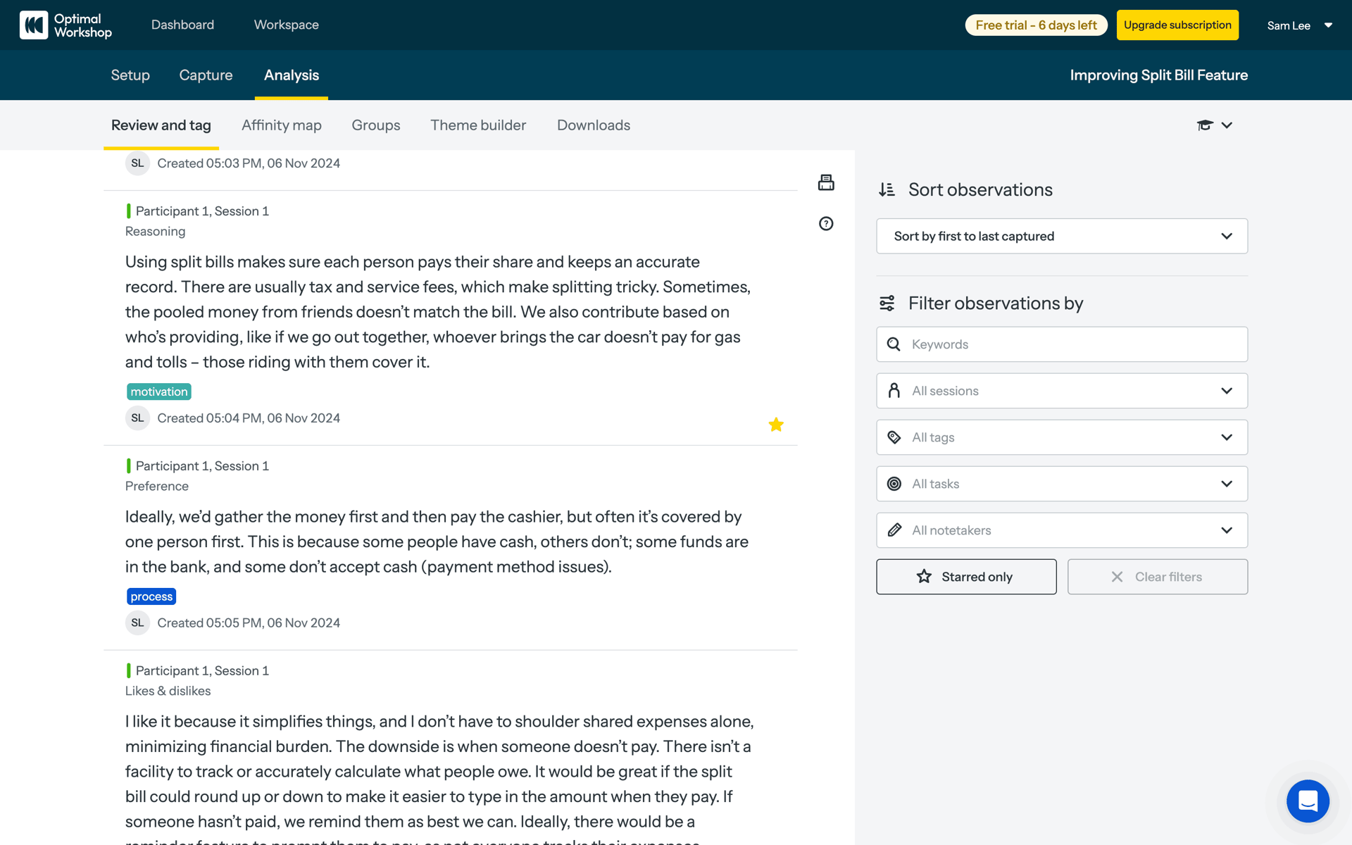 Optimal Workshop Web Business interface screenshot 13