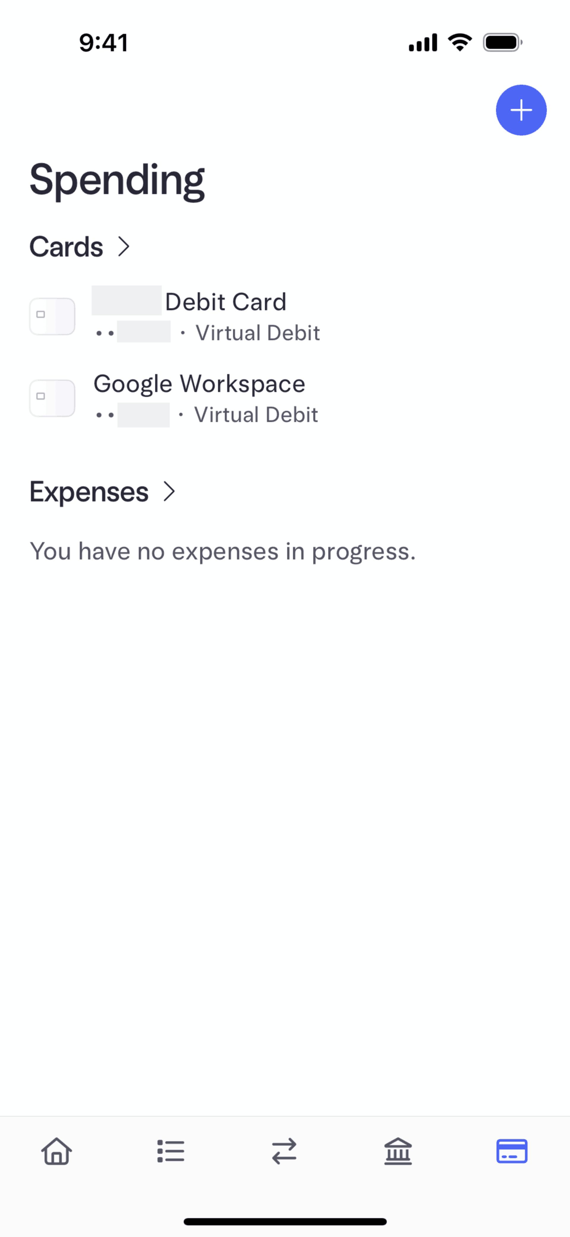 Mercury iOS Finance interface screenshot 15