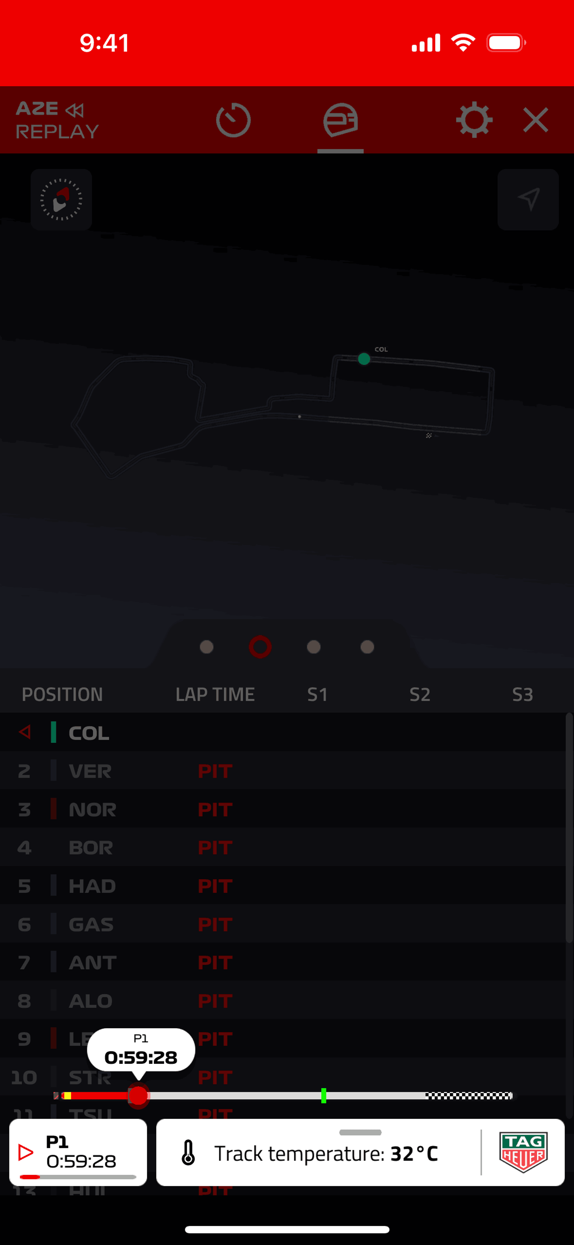 Formula 1® iOS Sports interface screenshot 16