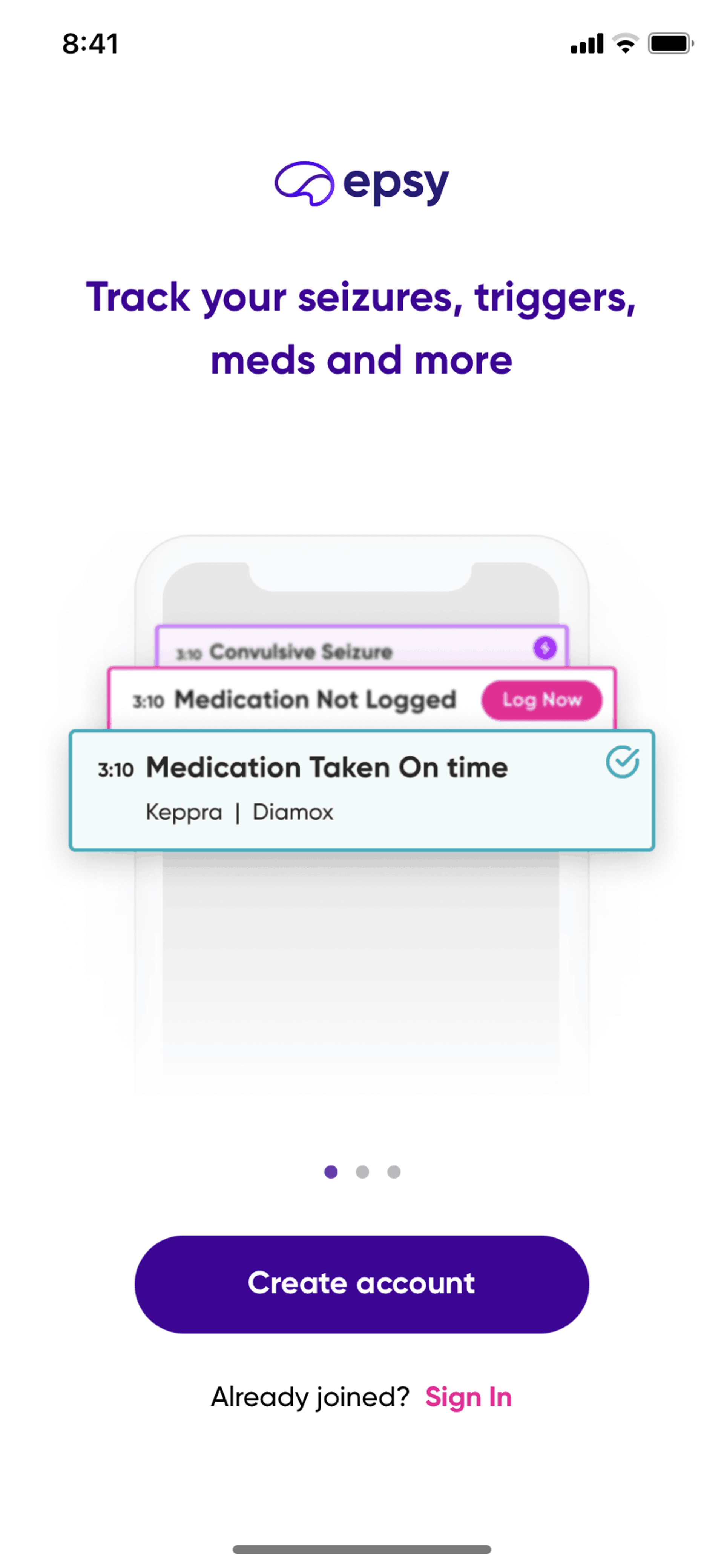 Epsy iOS Health & Fitness interface screenshot 3