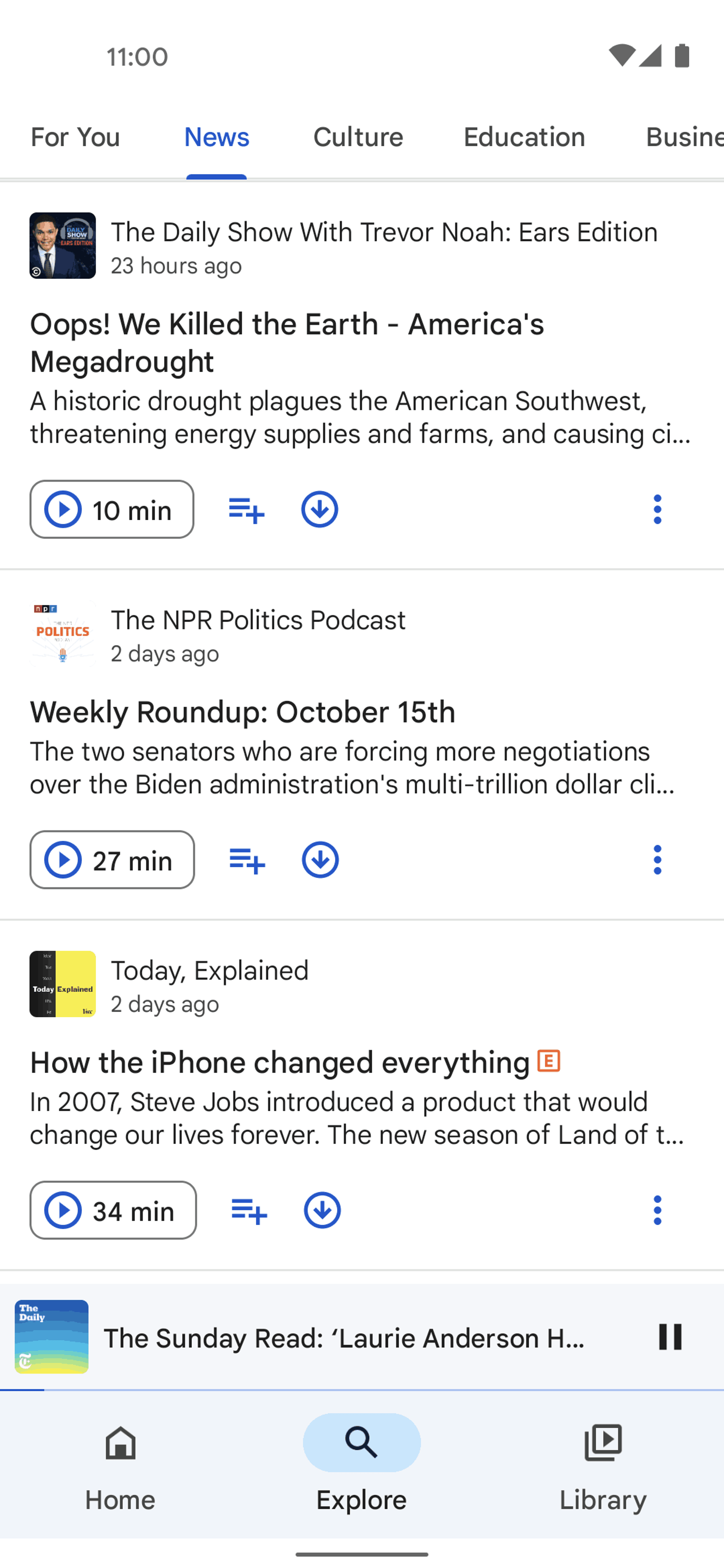 Google Podcasts Android Music & Audio interface screenshot 2